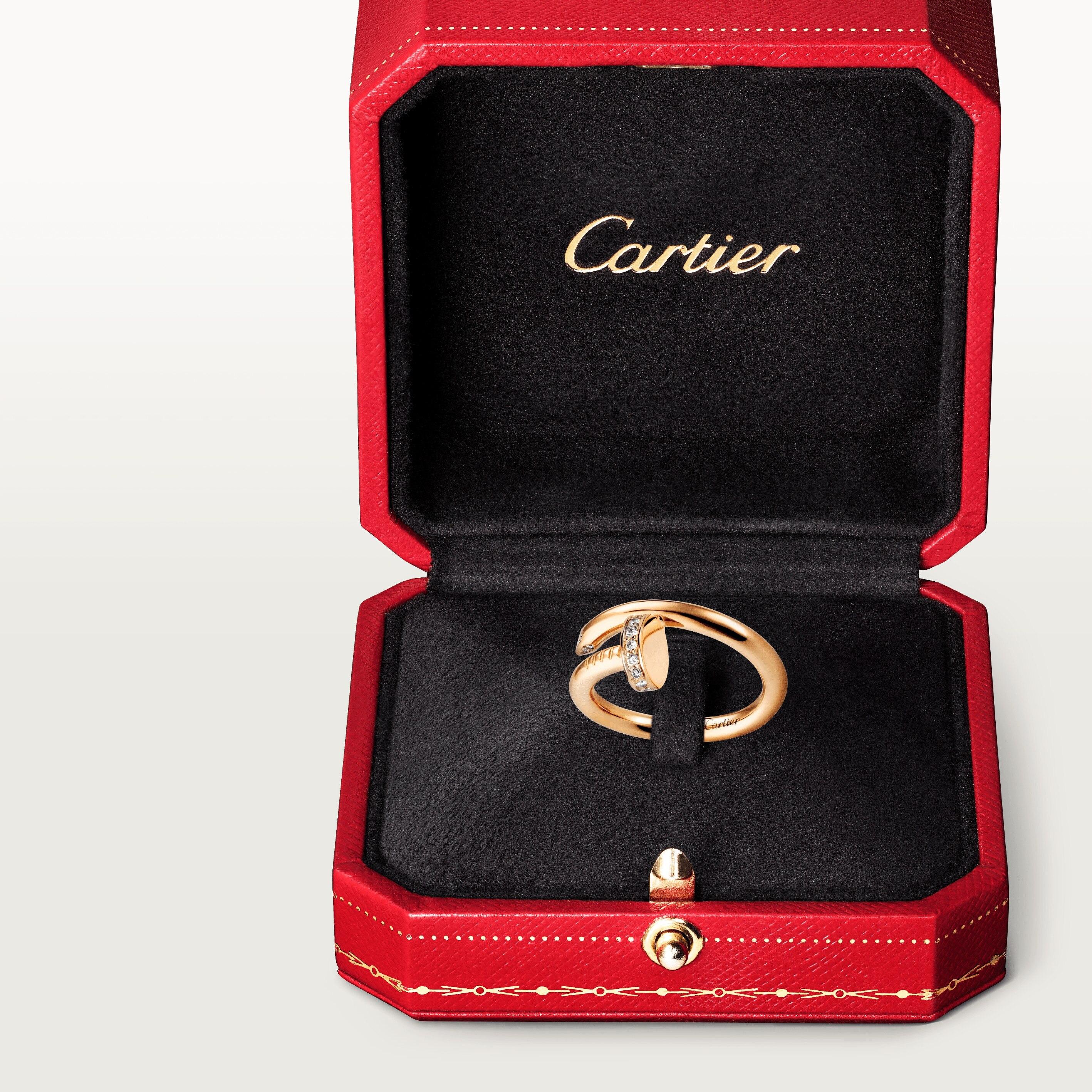Cartier Juste Un Clou Ring Set with Diamonds Original Box and Papers In Excellent Condition In Laguna Niguel, CA