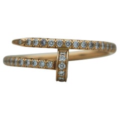 Cartier Juste un Clou Ring kleines Modell 18K Rose Gold halb gepflastert Größe 52