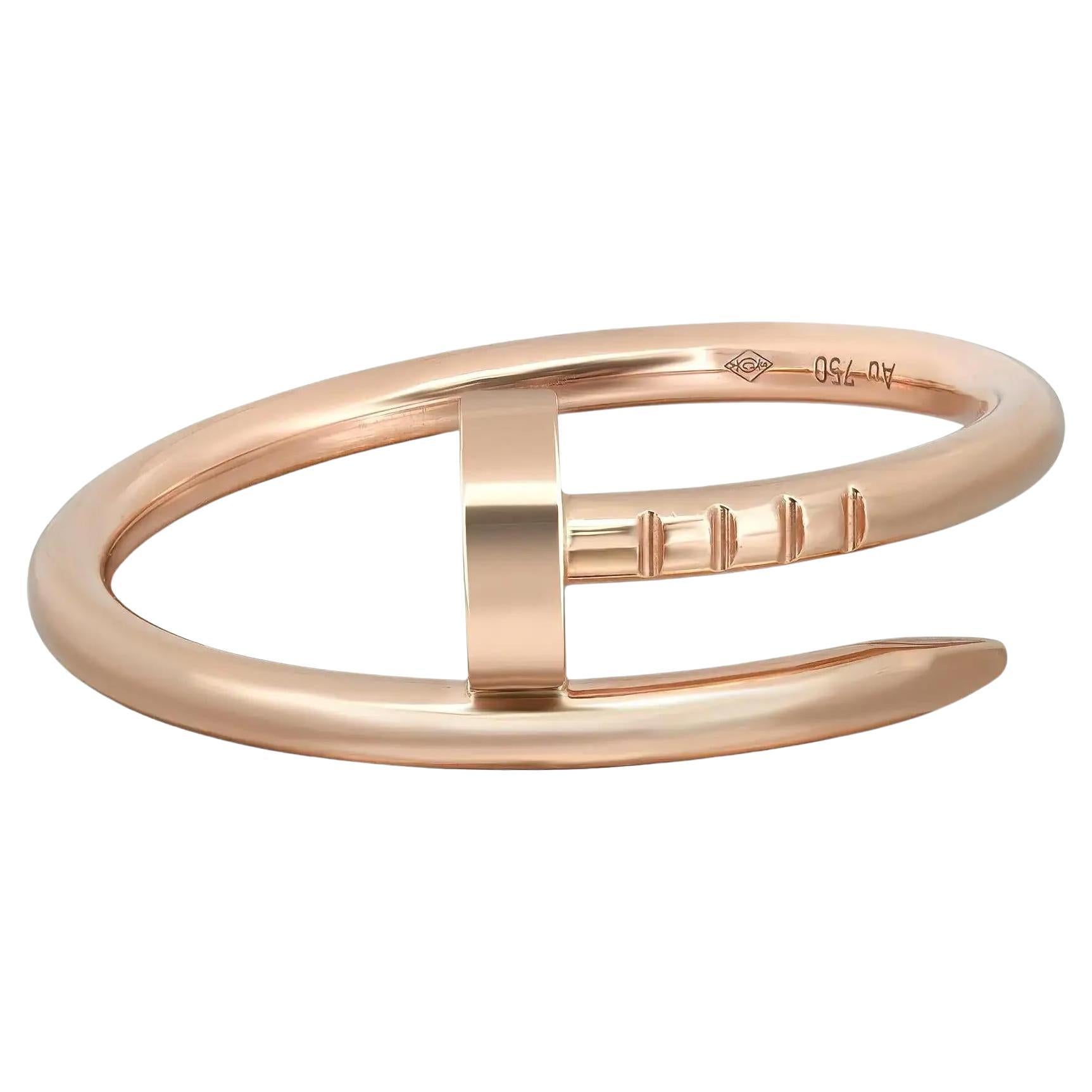 Cartier Juste Un Clou Ring Small Model 18K Rose Gold Size 55 For Sale