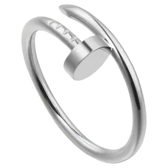 Cartier Juste Un Clou Ring Small Model White Gold Size 54 For Sale