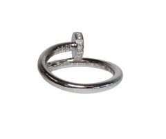 Cartier Juste Un Clou Ring with Diamonds 18k White Gold size 57/ US 8