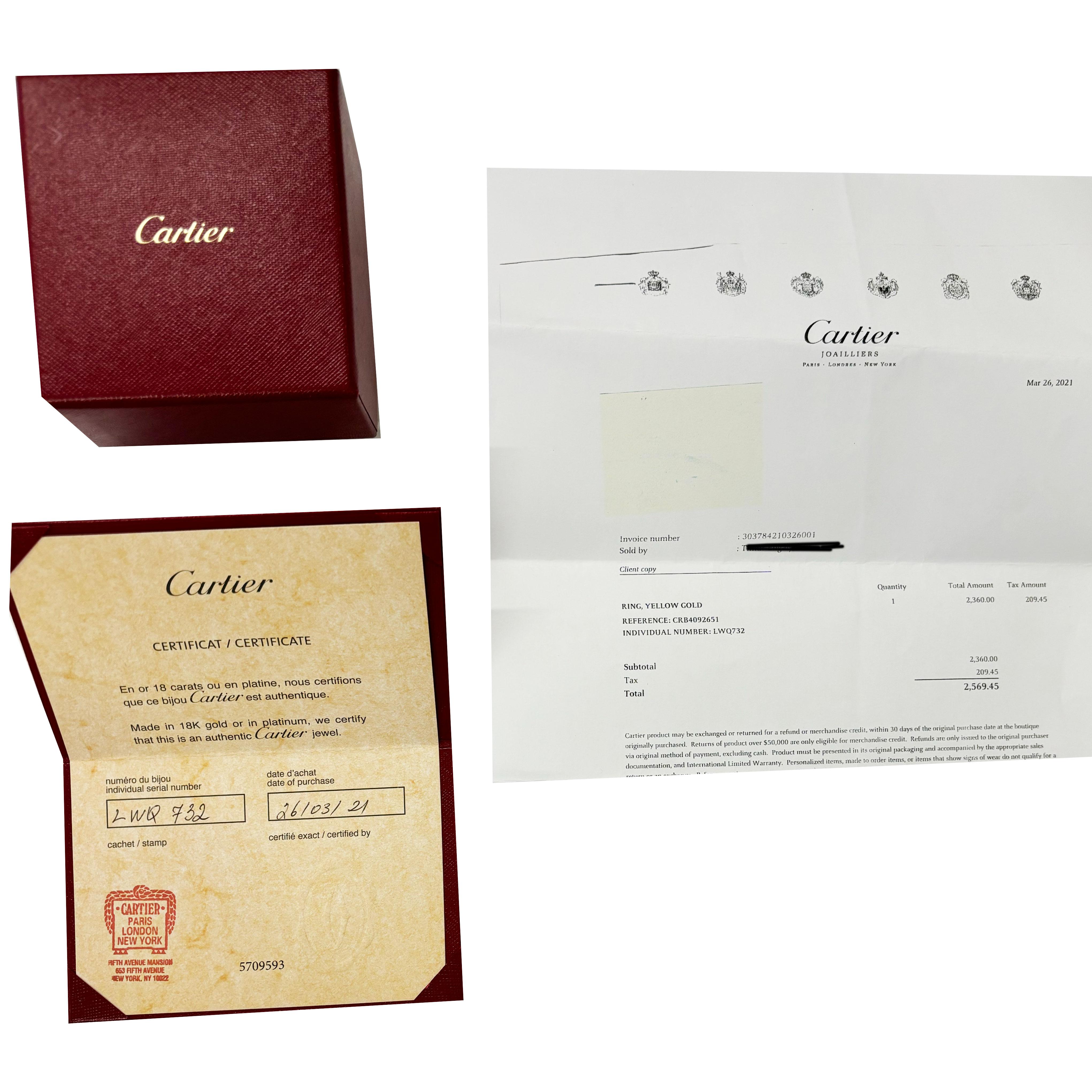 Women's or Men's Cartier Juste Un Clou Ring (Yellow Gold) For Sale