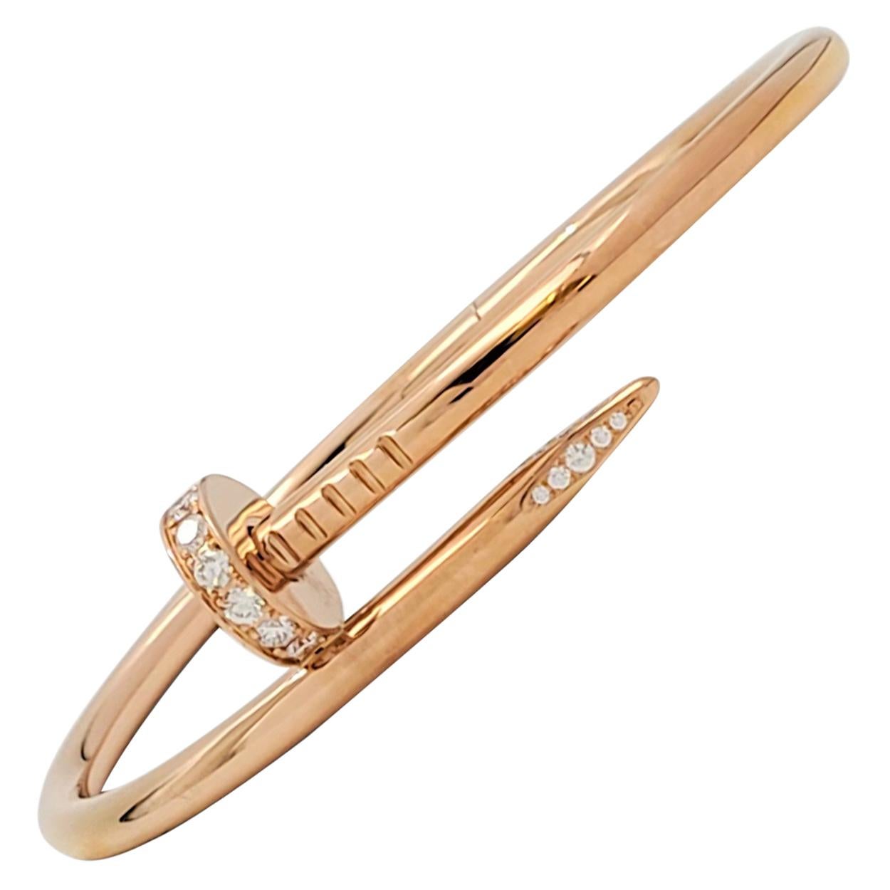 Cartier 'Juste un Clou' Rose Gold and Diamond Bracelet