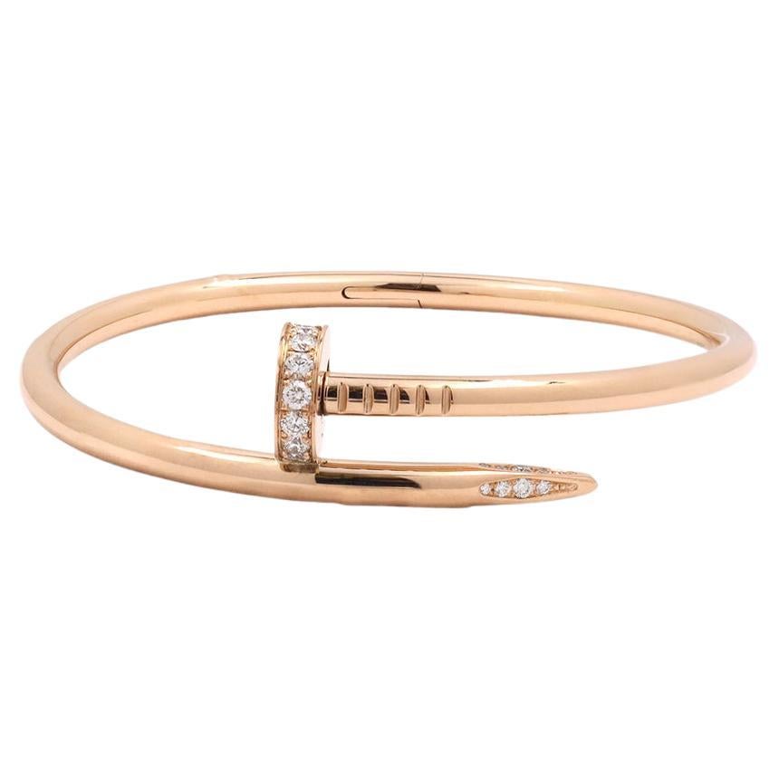 Cartier Juste un Clou Nail Bracelet with Diamonds 18 Karat Rose Gold ...