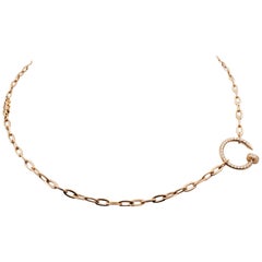 Cartier 'Juste un Clou' Rose Gold and Diamond Necklace