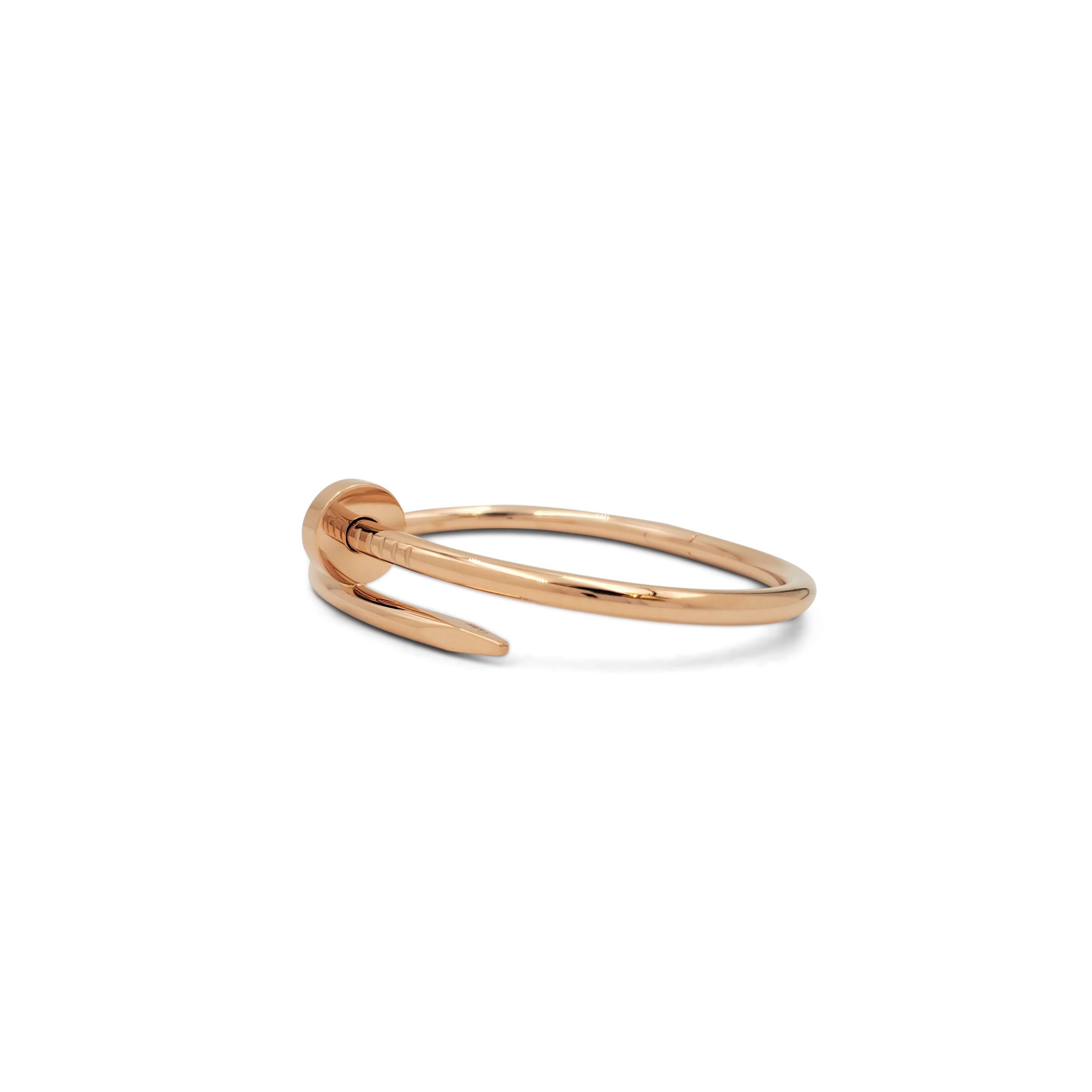 Cartier 'Juste un Clou' Rose Gold Bracelet In Excellent Condition In New York, NY