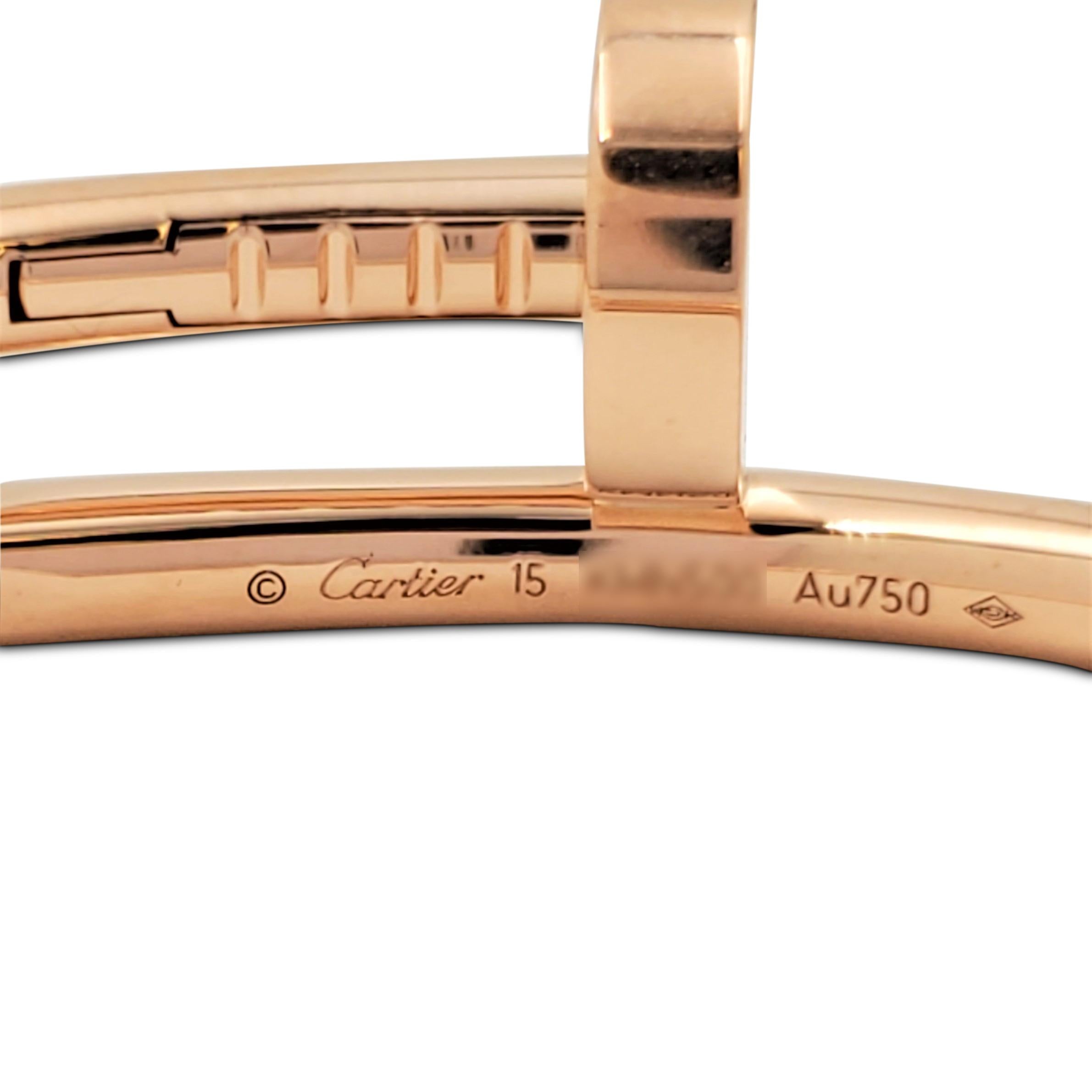 Women's or Men's Cartier 'Juste un Clou' Rose Gold Bracelet