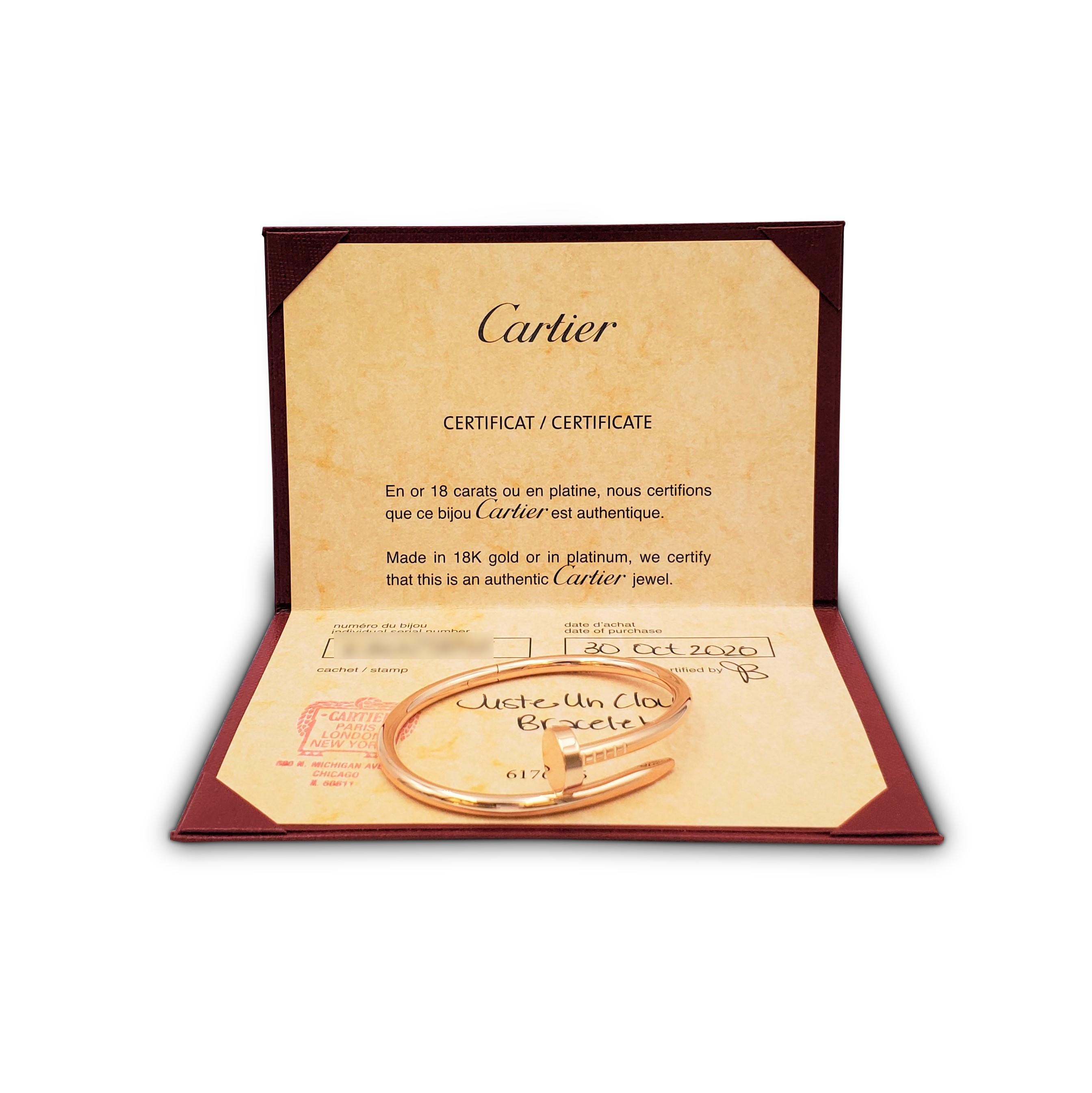Cartier 'Juste un Clou' Rose Gold Bracelet 1