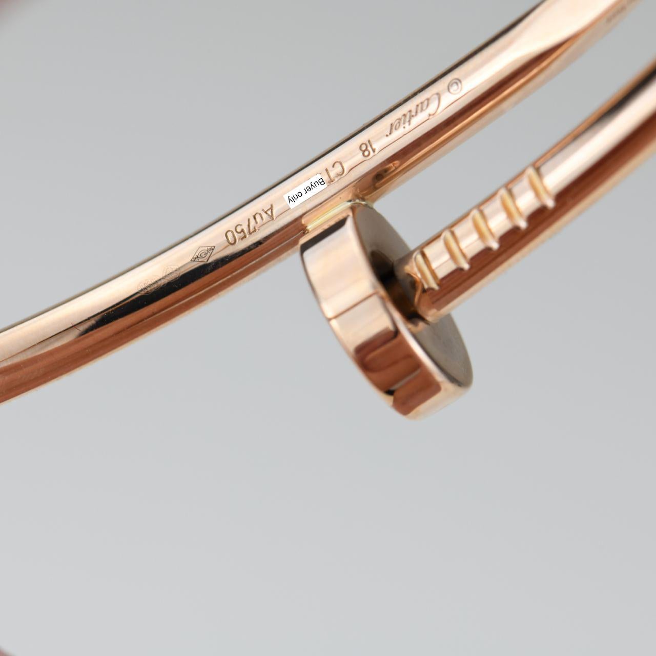 Cartier Juste Un Clou Roségold-Armband Größe 18 im Angebot 5