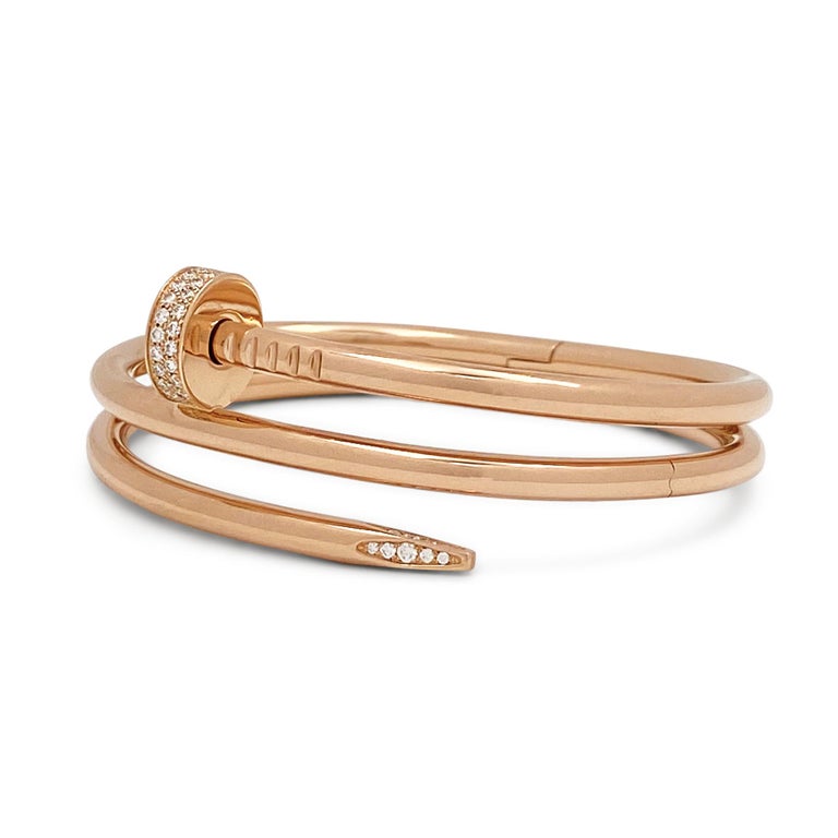 Cartier 'Juste un Clou' Rose Gold Diamond Bracelet For Sale at 1stDibs