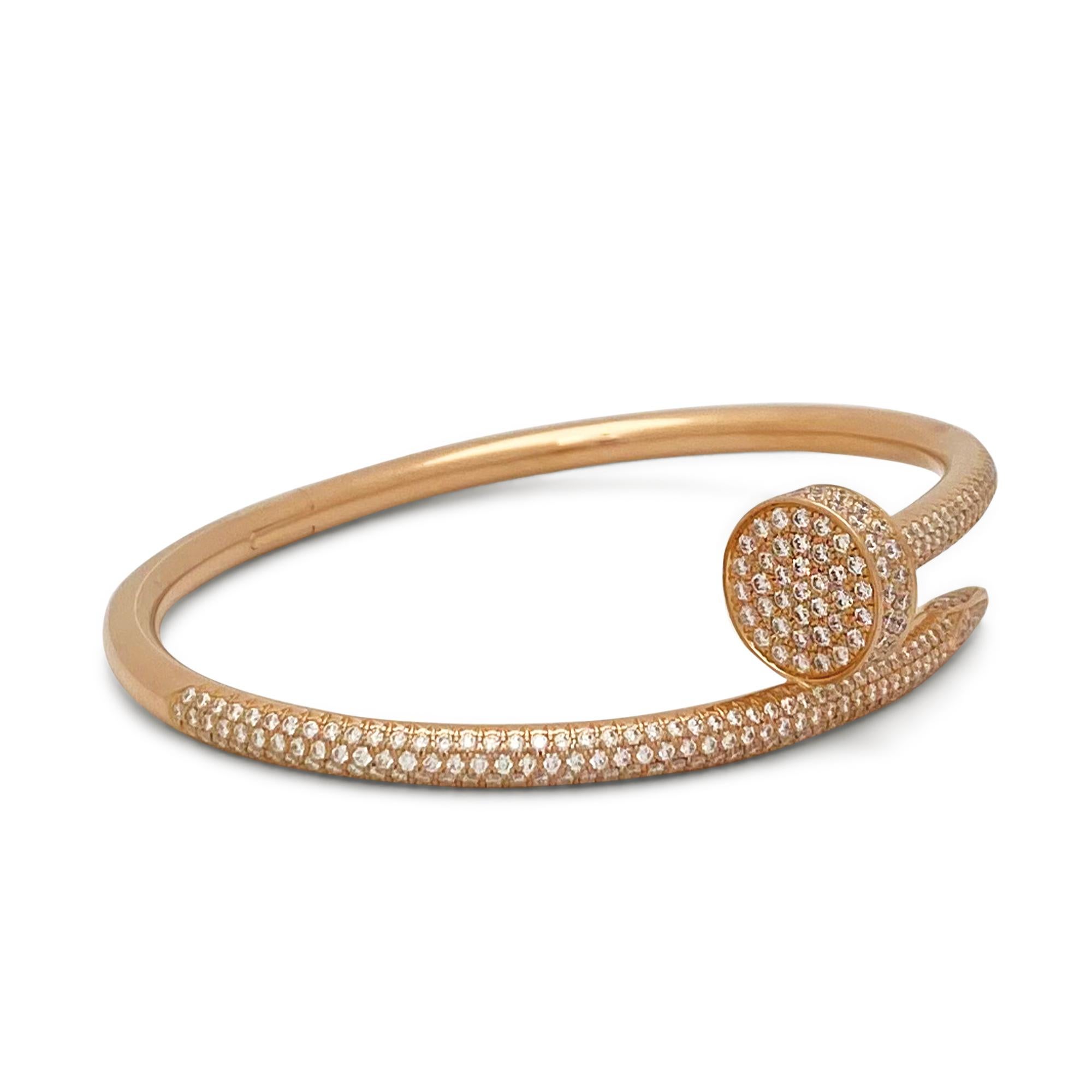 Cartier Juste un Clou Rose Gold Diamond Bracelet For Sale at 1stDibs