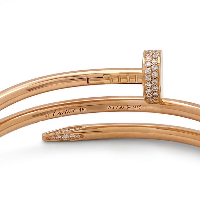 Cartier 'Juste un Clou' Rose Gold Diamond Bracelet at 1stDibs | cartier 19 aap  8899 au750 1y, cartier bracelet, cartier 16 aap 8899 au750 ly