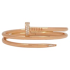 Cartier Rose Gold Juste Un Clou Diamond Pave Double Nail Bracelet at ...