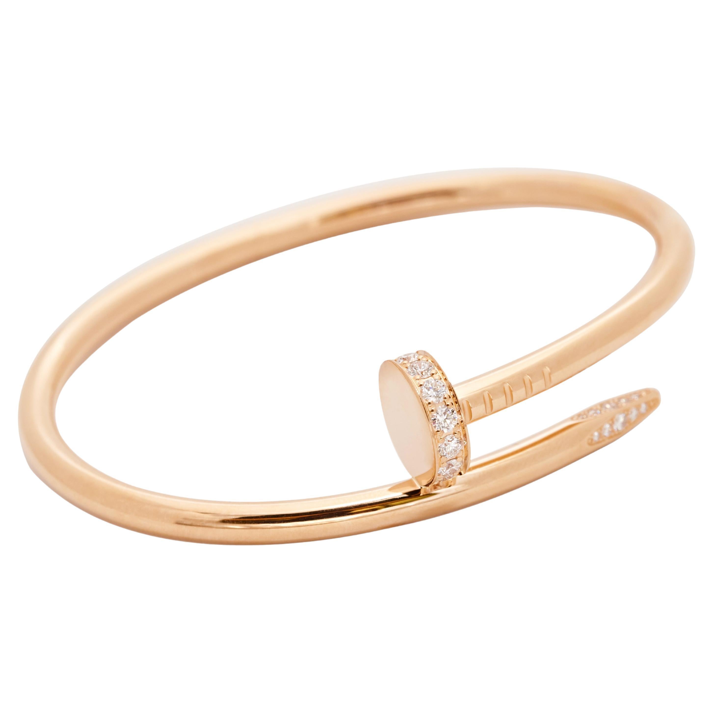 Cartier Bracelet Juste un Clou en or rose et diamants En vente sur 1stDibs