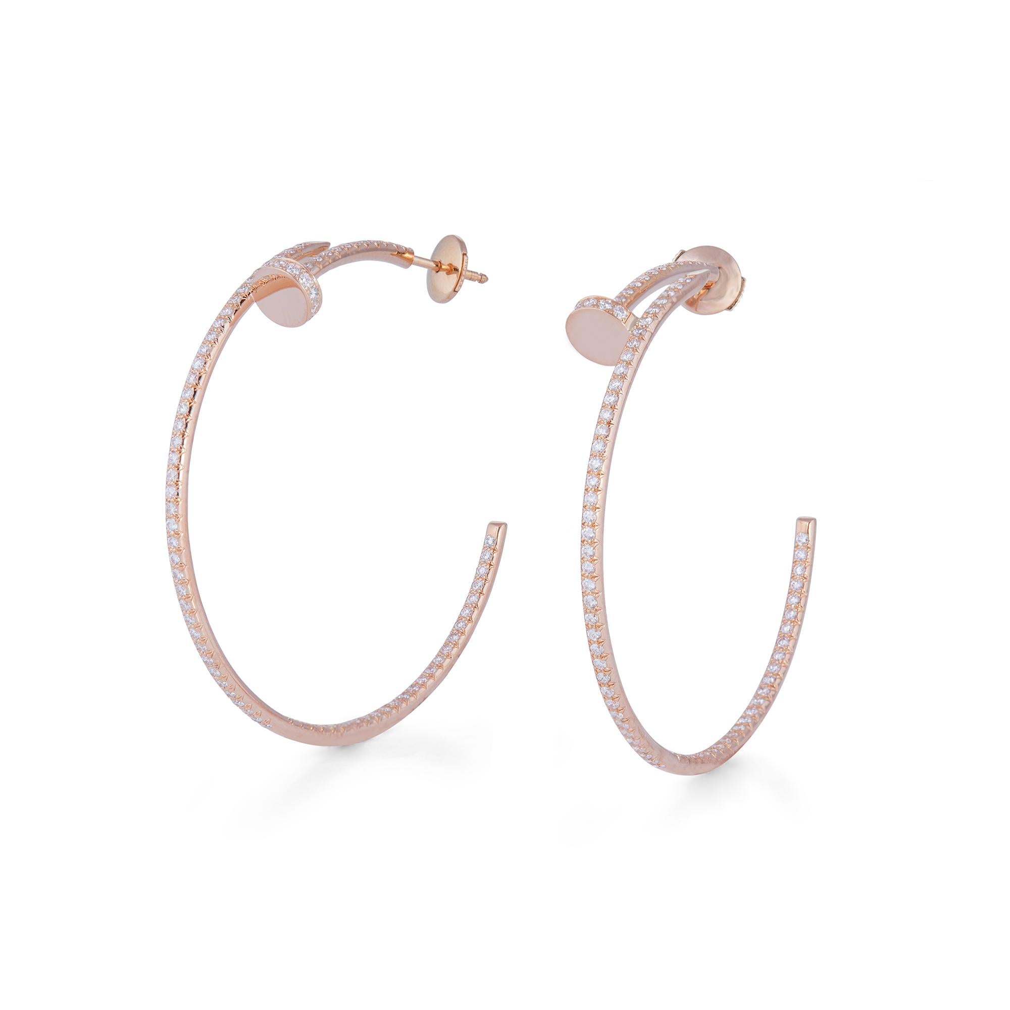 Cartier Juste Un Clou Rose Gold Diamond Earrings For Sale at 1stDibs cartier earrings, cartier
