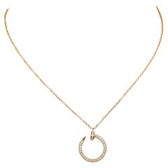 Used Cartier Juste un Clou Rose Gold Diamond Pendant Necklace