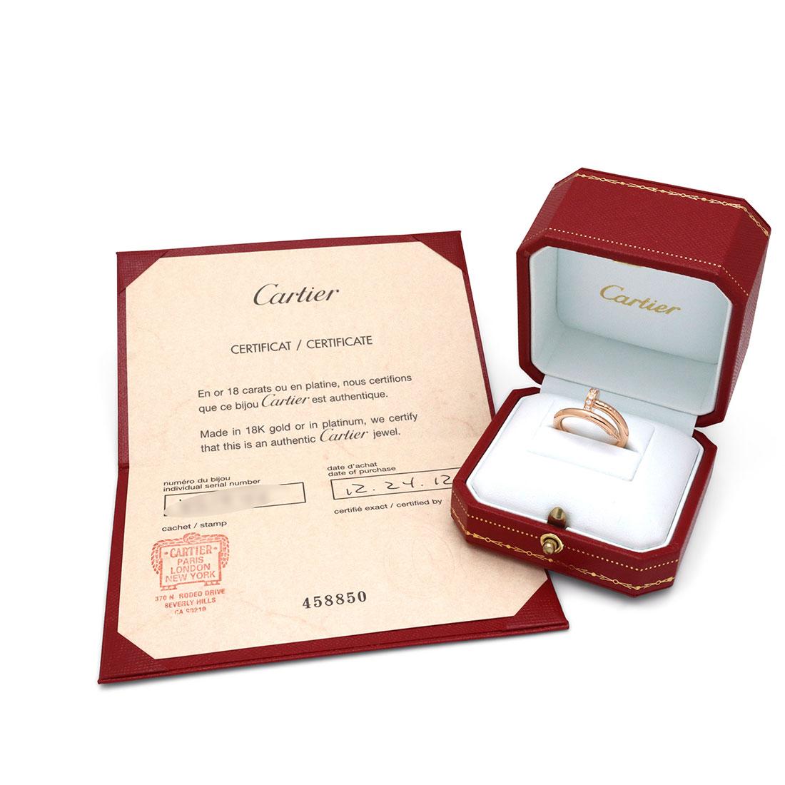 Cartier 'Juste un Clou' Rose Gold Diamond Ring In Excellent Condition In New York, NY
