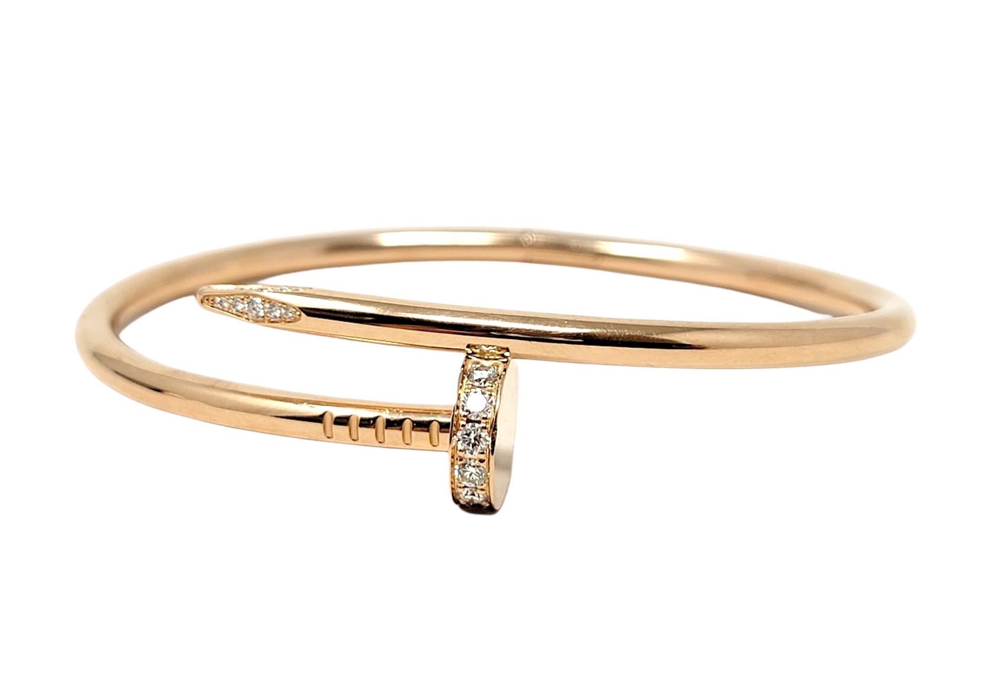 Cartier Juste un Clou Roségold-Armreif mit Scharnier und Diamanten (Zeitgenössisch) im Angebot