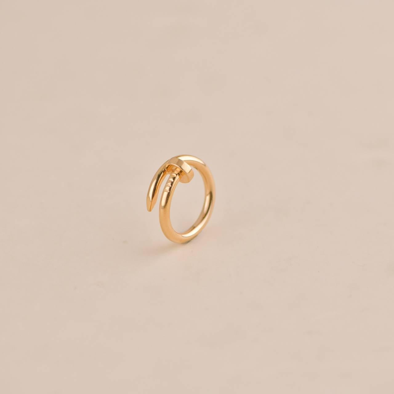 Cartier Juste Un Clou Rose Gold Ring Size 55 In Excellent Condition For Sale In Banbury, GB