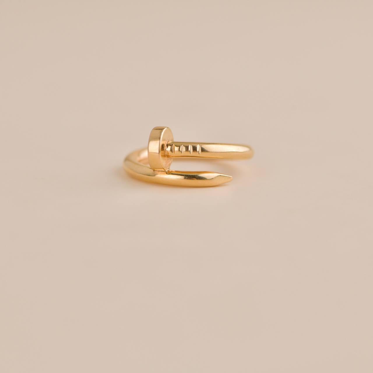 Cartier Juste Un Clou Rose Gold Ring Size 55 In Excellent Condition For Sale In Banbury, GB