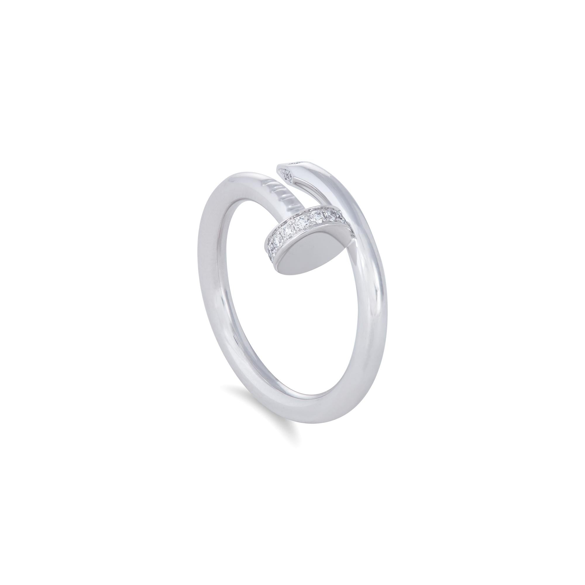 Contemporary Cartier Juste un Clou Rose White and Diamond Ring
