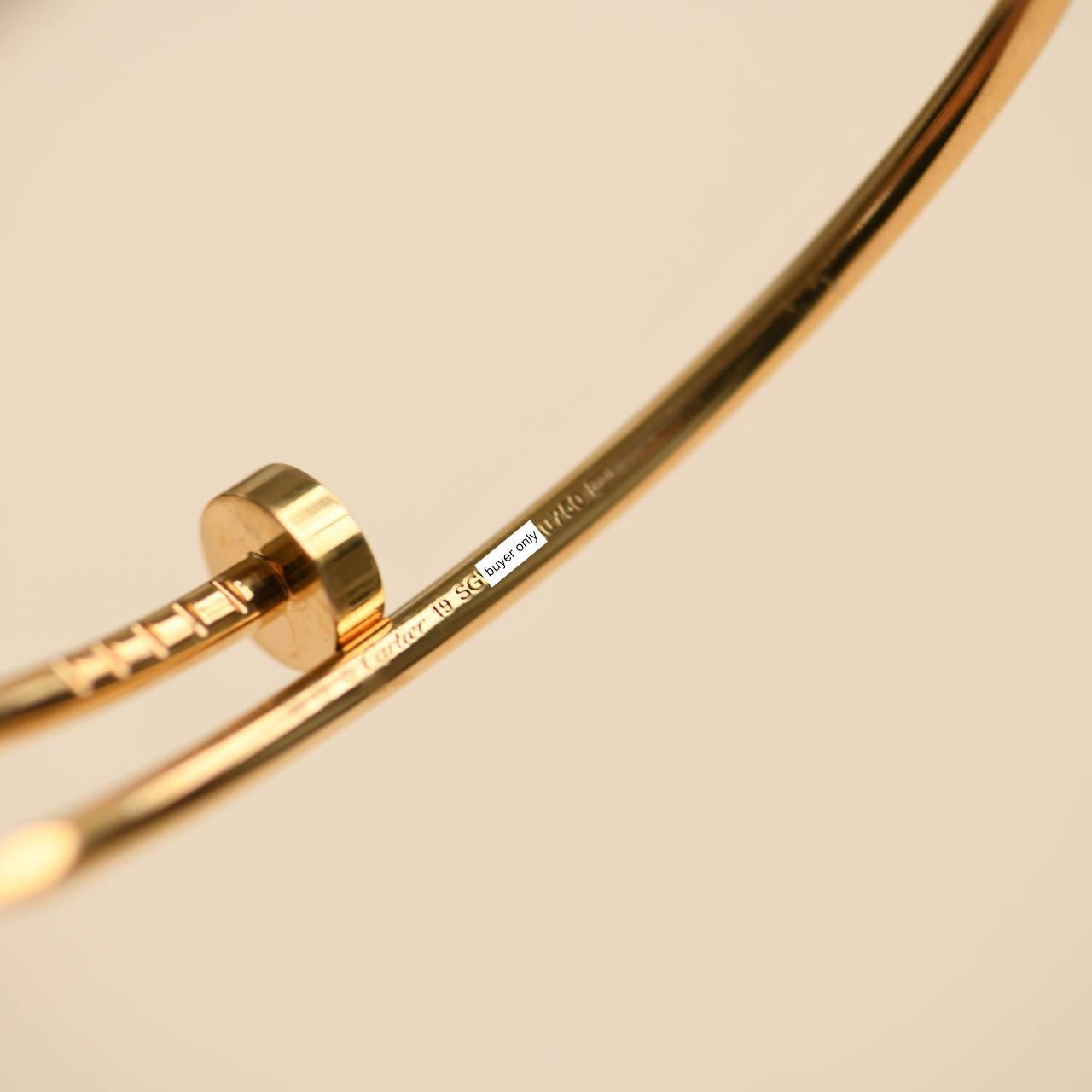 Cartier Juste un Clou, petit modèle, bracelet en or jaune 18 carats, taille 19 en vente 4