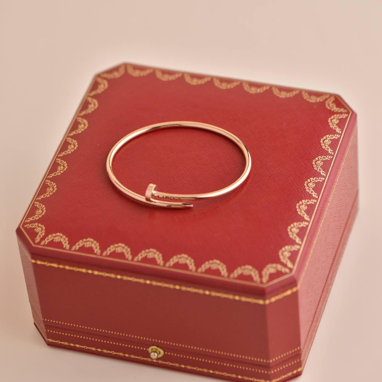 Cartier Juste un Clou Small Model Bracelet Rose Gold Size 16 In Excellent Condition In Banbury, GB