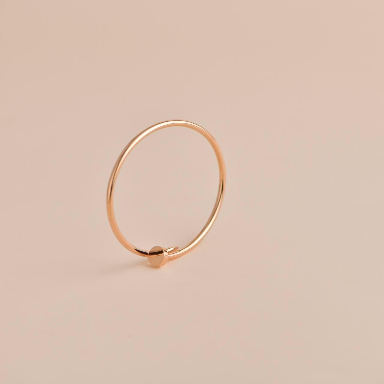 Women's or Men's Cartier Juste un Clou Small Model Bracelet Rose Gold Size 16