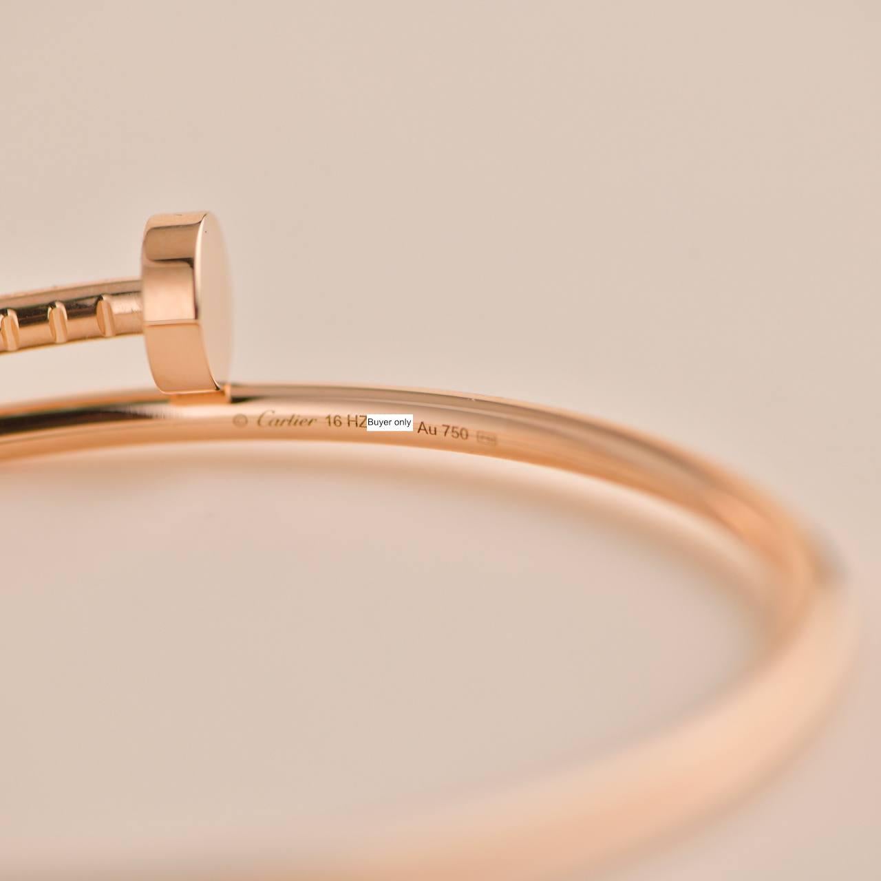 Cartier Juste un Clou Small Model Bracelet Rose Gold Size 16 1