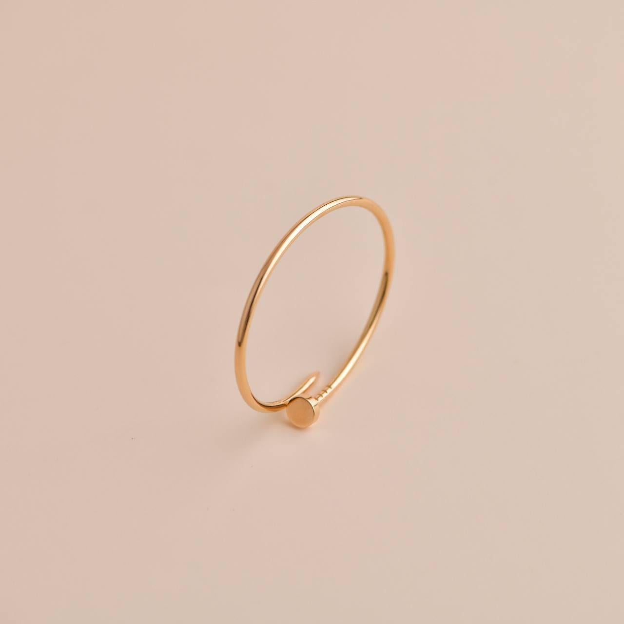 Cartier, petit bracelet modèle Juste un Clou en or rose, taille 18 en vente 2