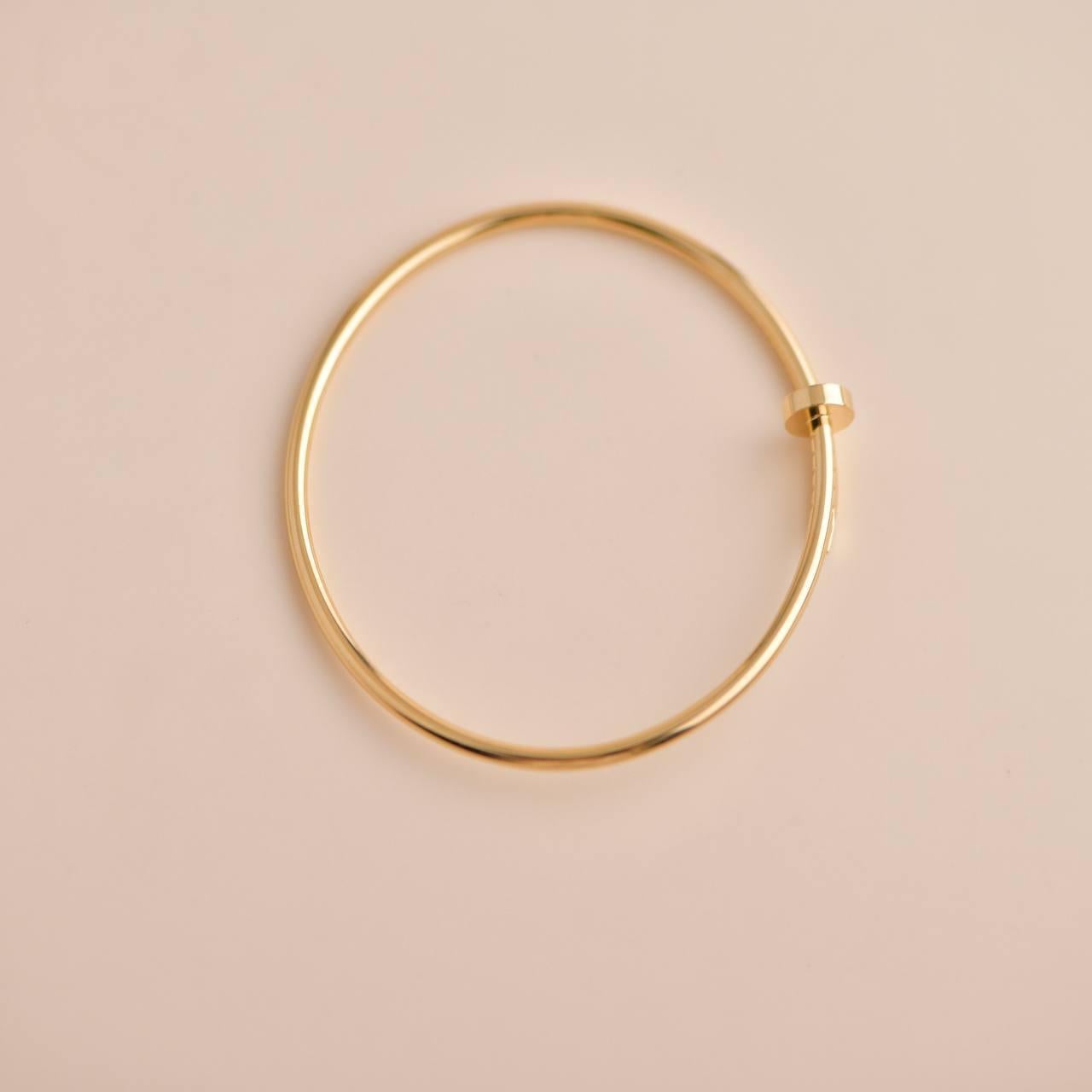 Cartier Juste un Clou Small Model Bracelet Yellow Gold Size 17 In Excellent Condition For Sale In Banbury, GB