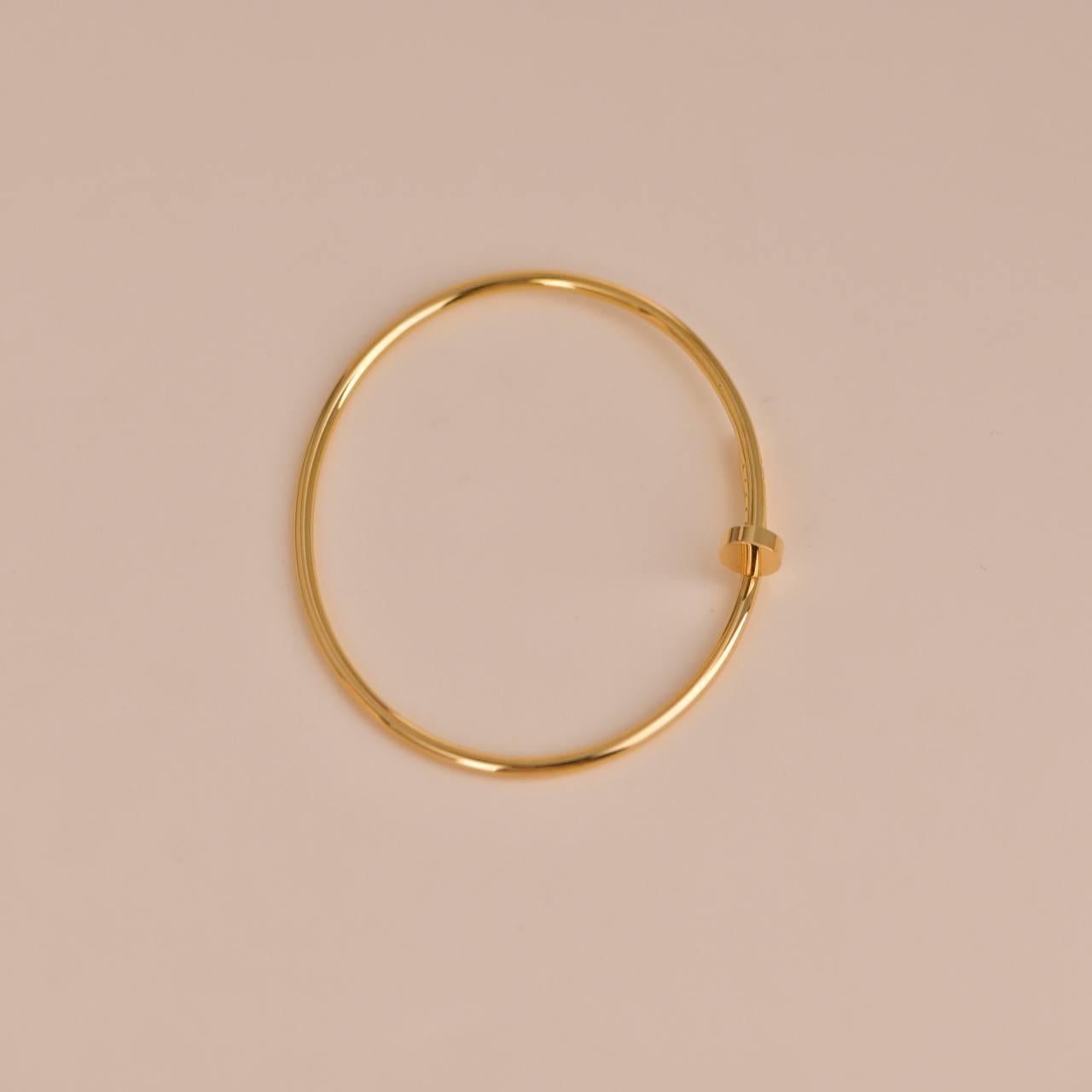 Women's or Men's Cartier Juste un Clou Small Model Bracelet Yellow Gold Size 18