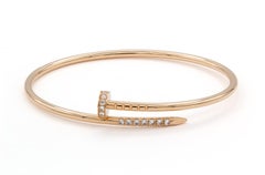 Cartier Juste un Clou Small Reverse-Set Diamond Rose Gold Bracelet Size 17 BNP