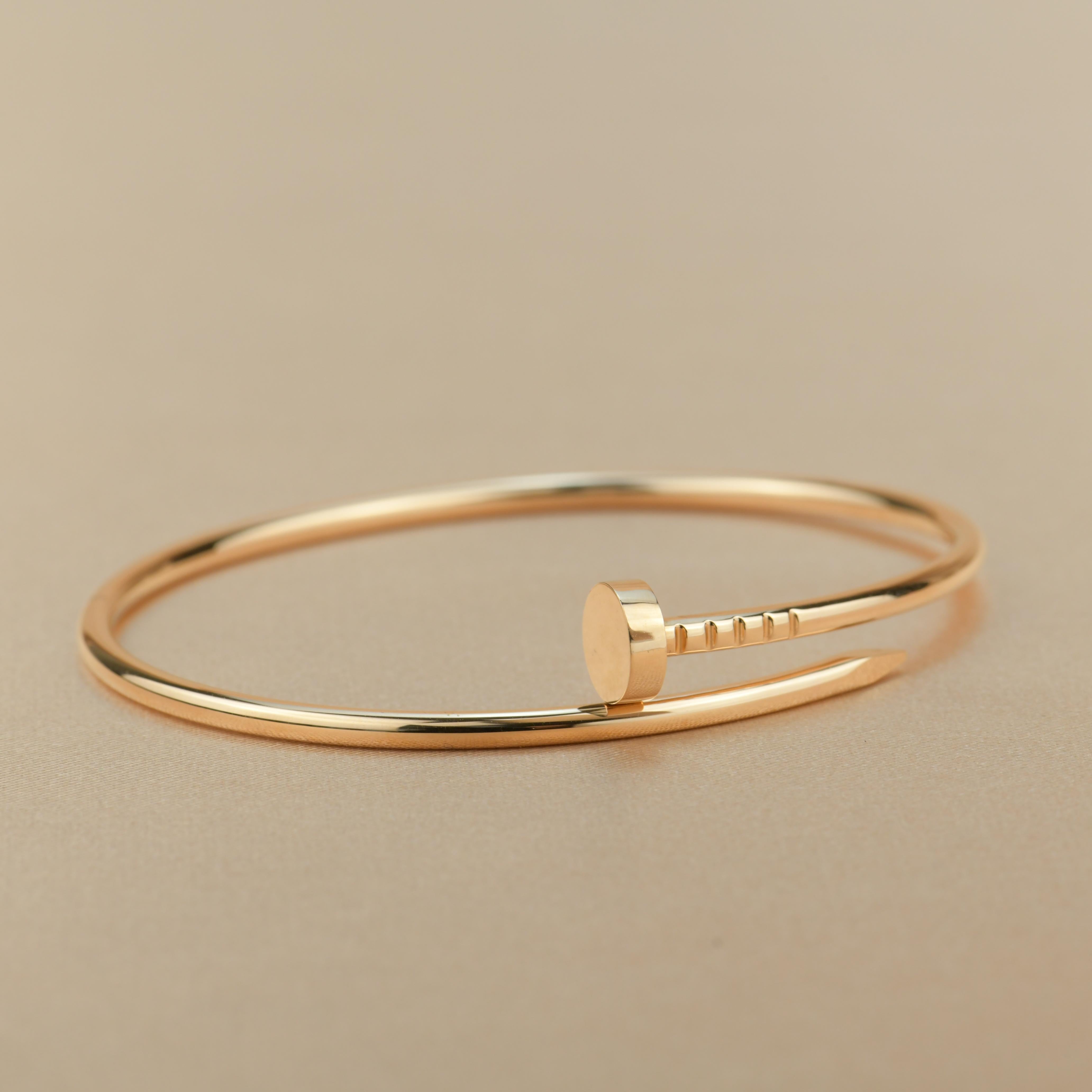 Cartier JUSTE UN CLOU Thin Bracelet Rose Gold In Excellent Condition In Banbury, GB