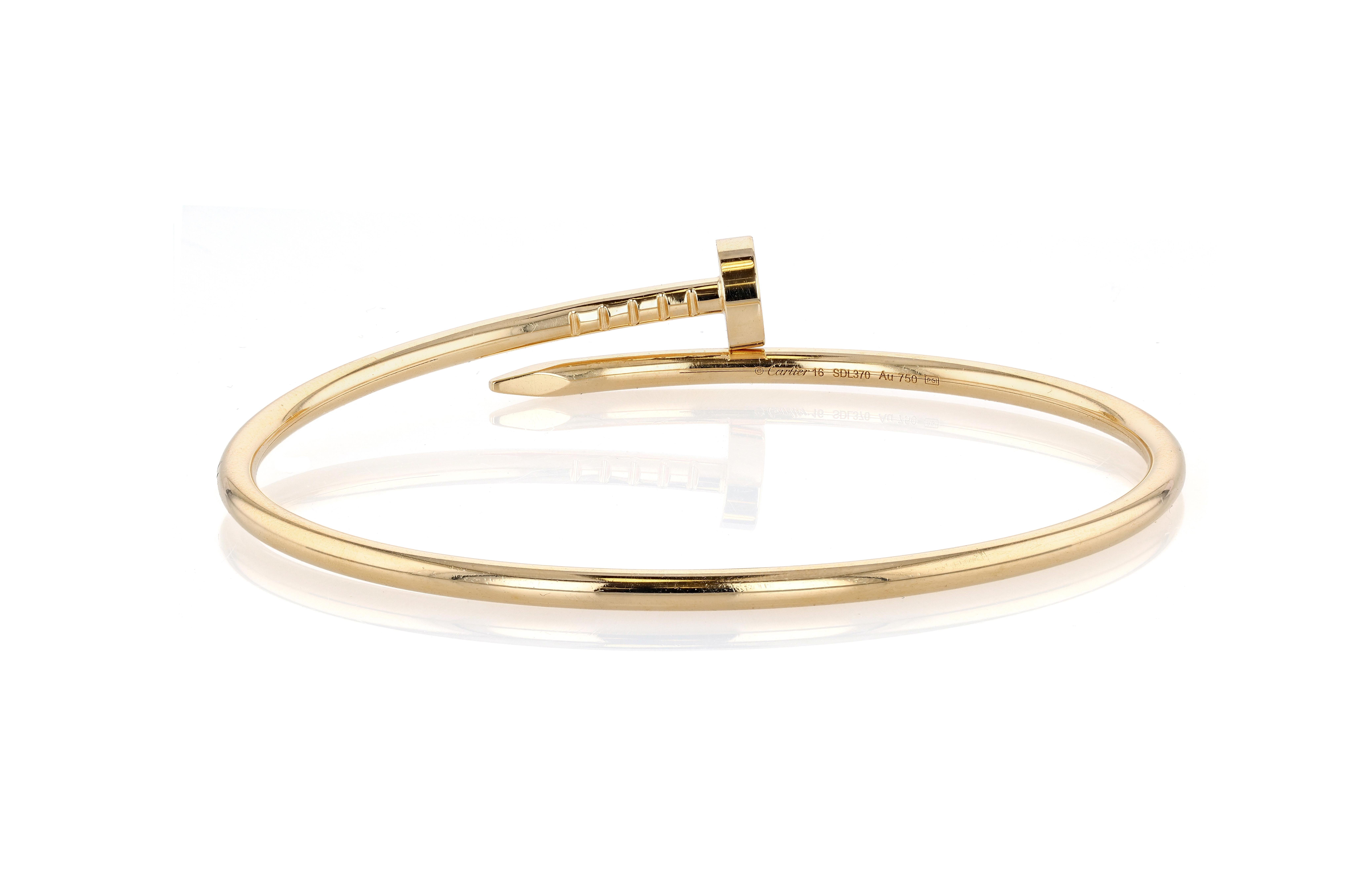 Arts and Crafts Cartier Juste Un Clou Modello Sottile in Oro Giallo in vendita