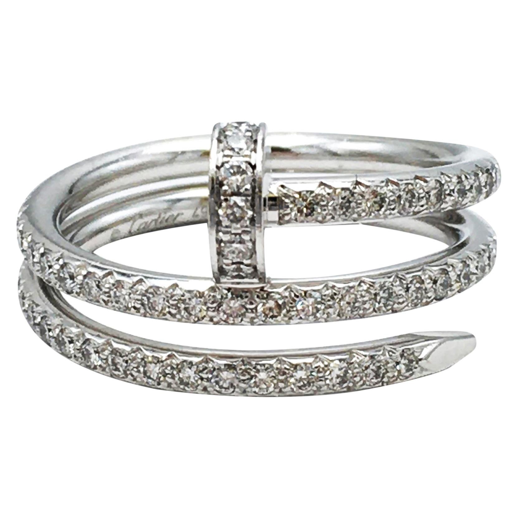 Cartier 'Juste un Clou' White Gold and Diamond Pave Ring