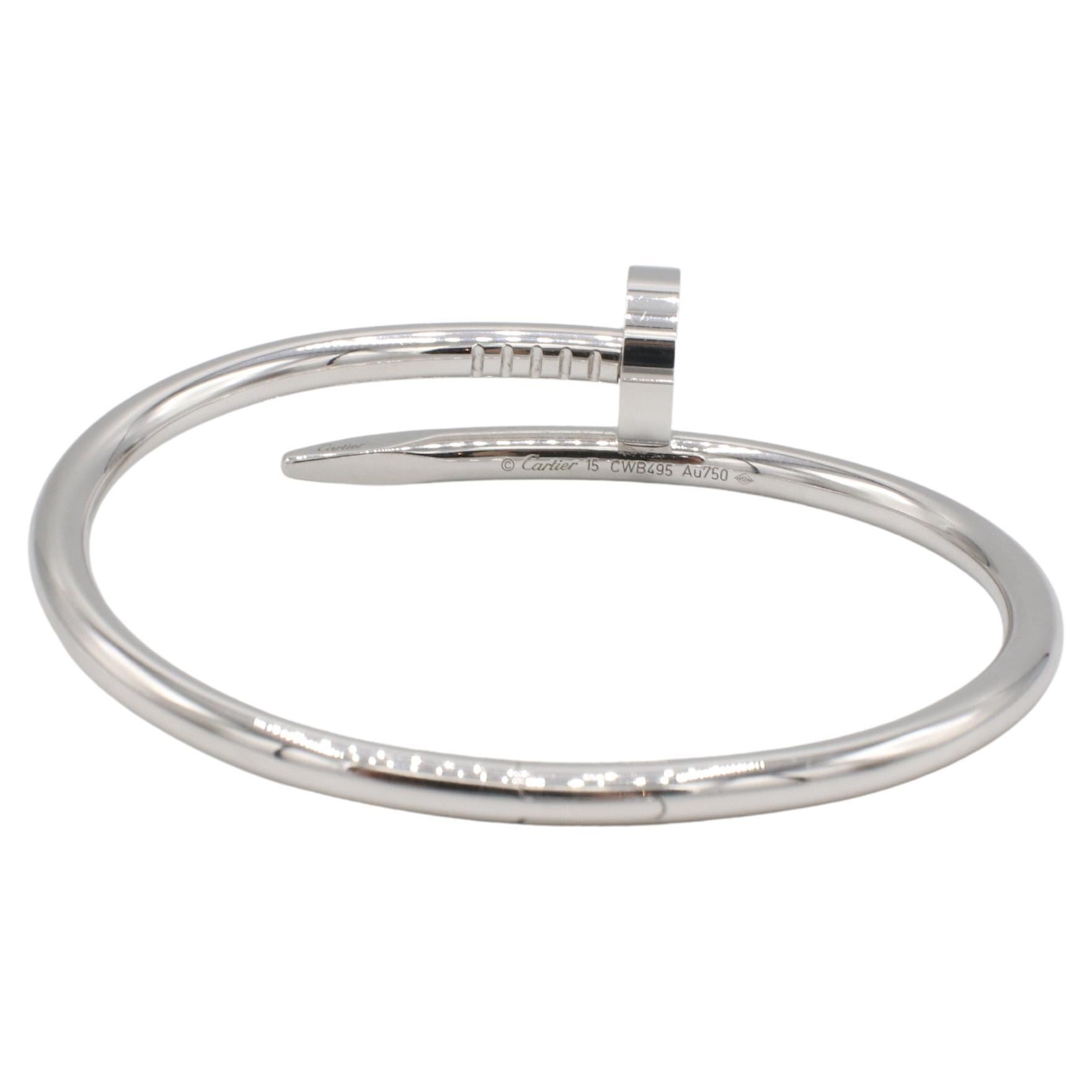 Moderne Cartier Juste Un Clou Or Blanc Modèle Classique Bracelet Clou Boîte & Papiers en vente