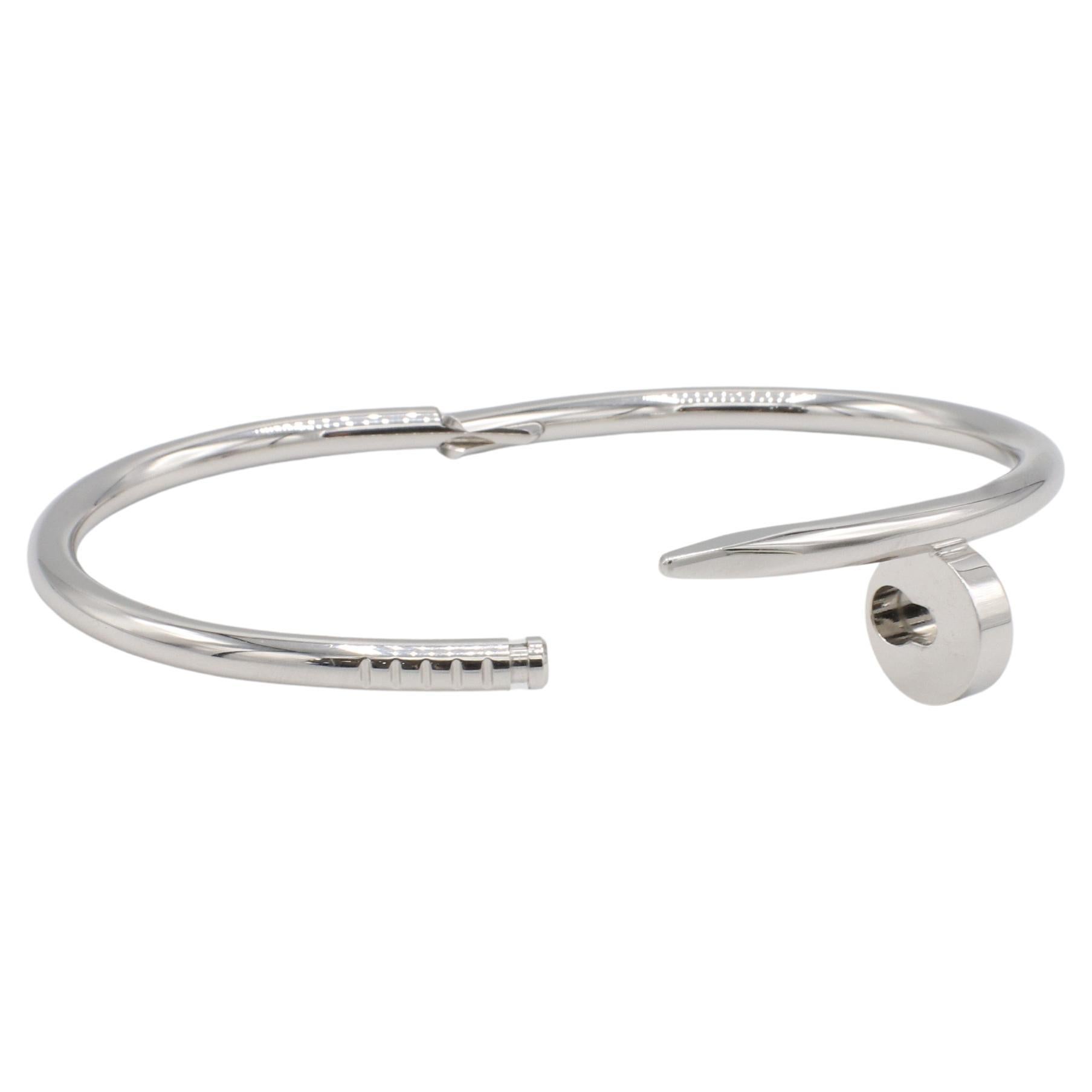 Cartier Juste Un Clou Or Blanc Modèle Classique Bracelet Clou Boîte & Papiers Excellent état - En vente à  Baltimore, MD