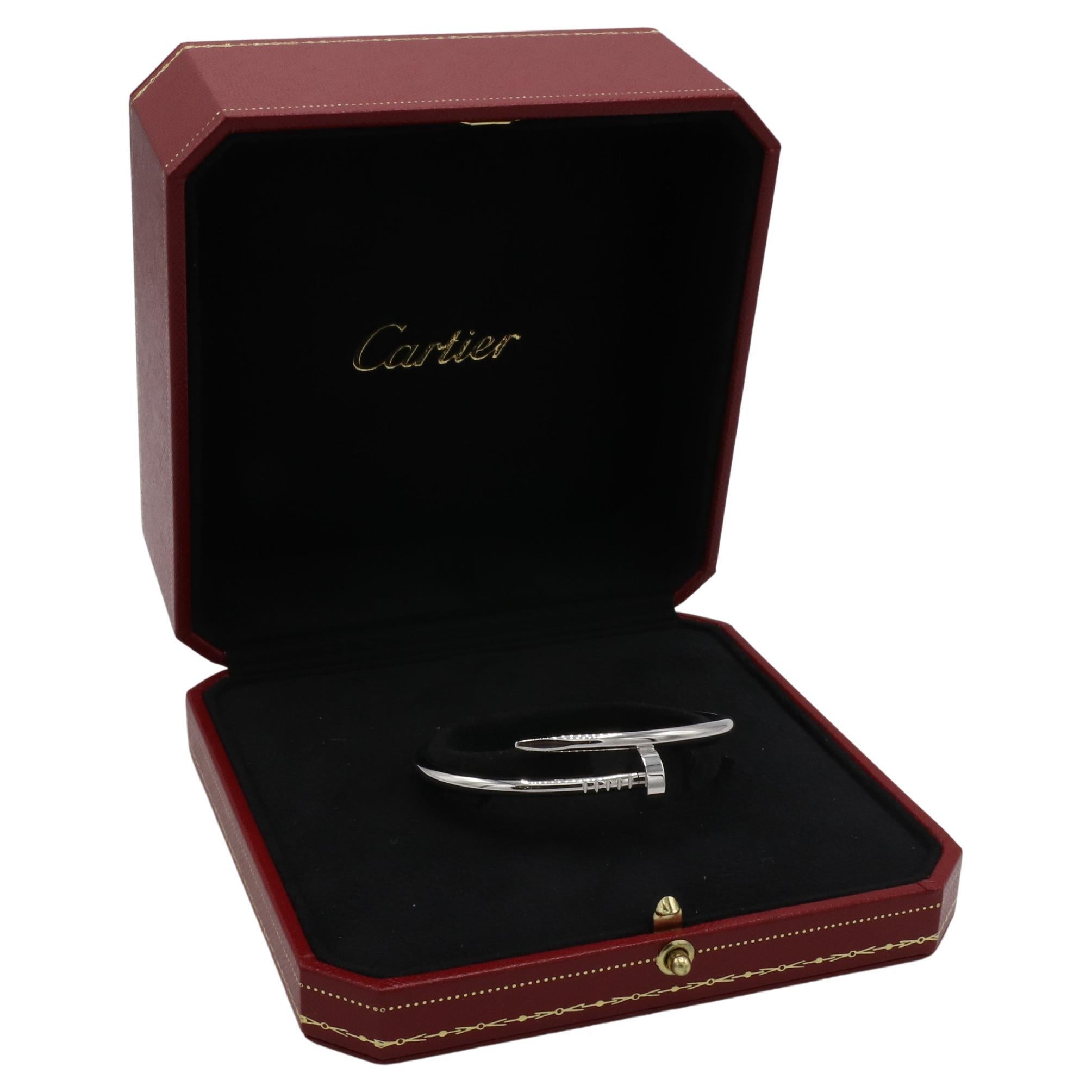 Cartier Juste Un Clou Or Blanc Modèle Classique Bracelet Clou Boîte & Papiers Pour femmes en vente