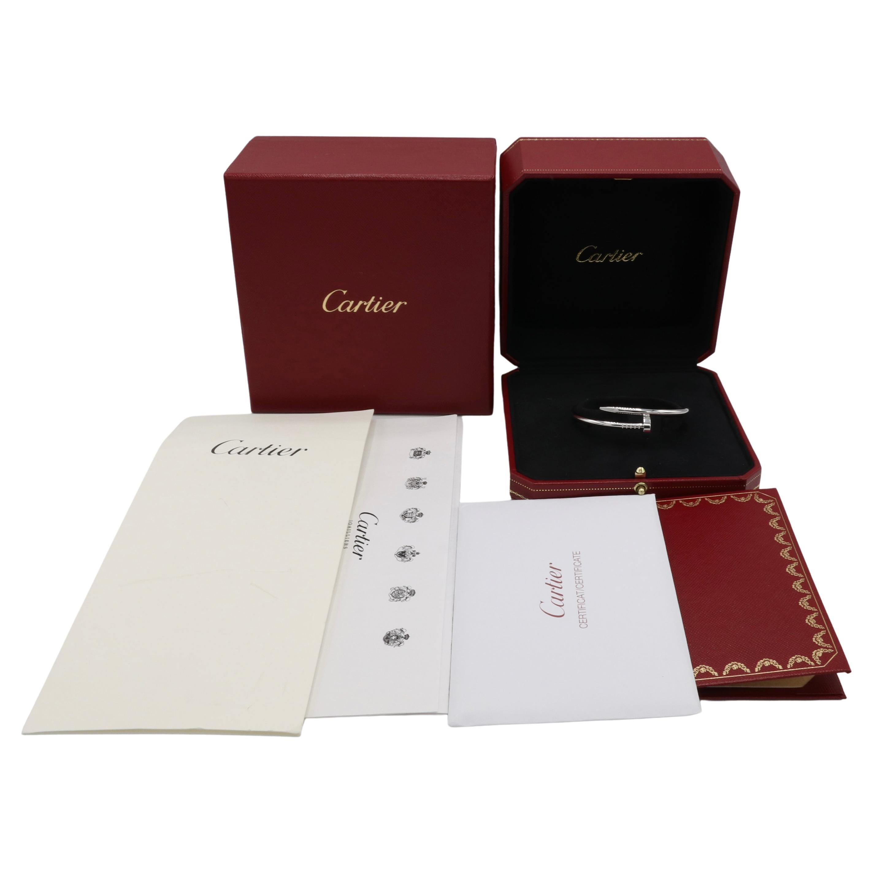 Cartier Juste Un Clou Or Blanc Modèle Classique Bracelet Clou Boîte & Papiers en vente 1