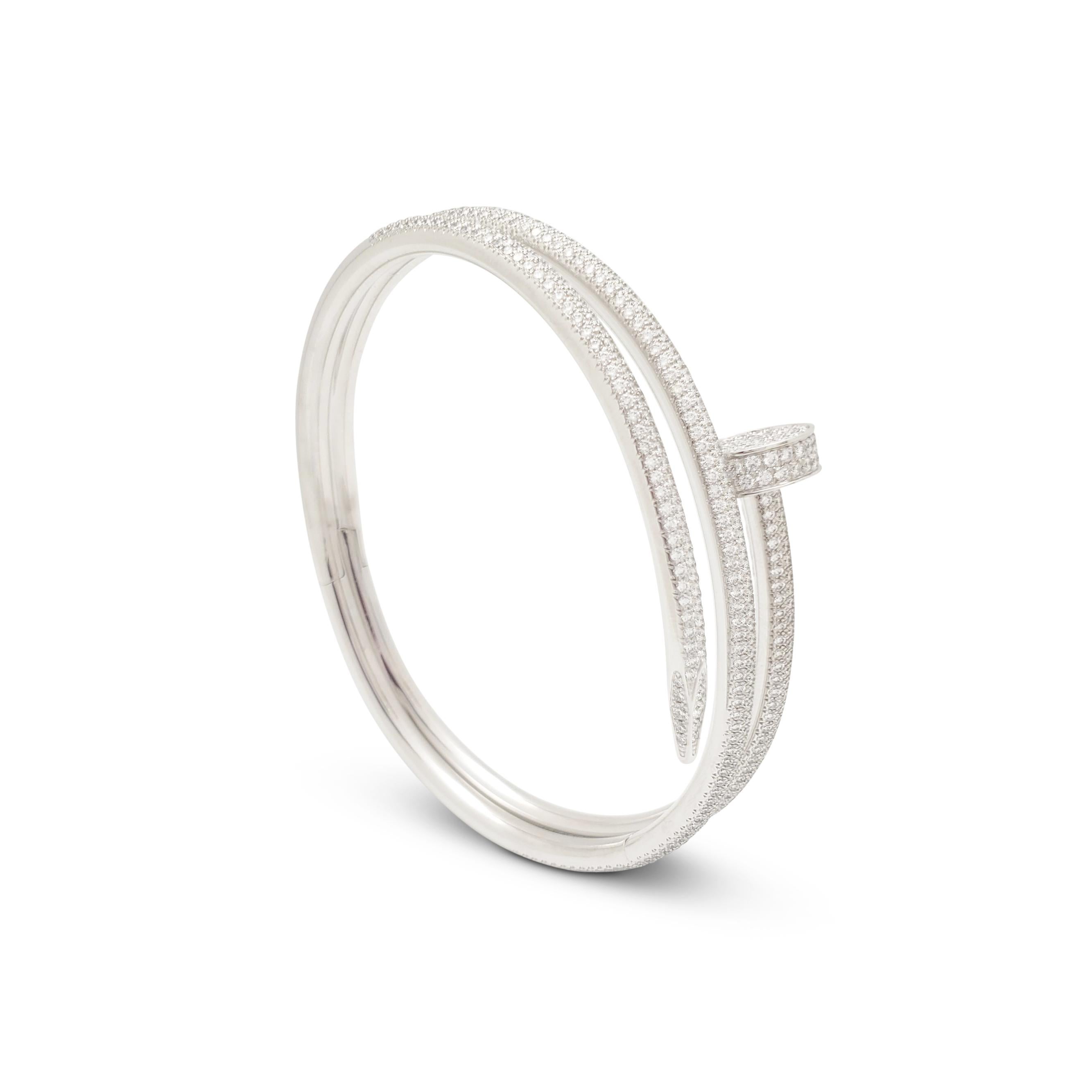 Contemporary Cartier 'Juste un Clou' White Gold Diamond Bracelet