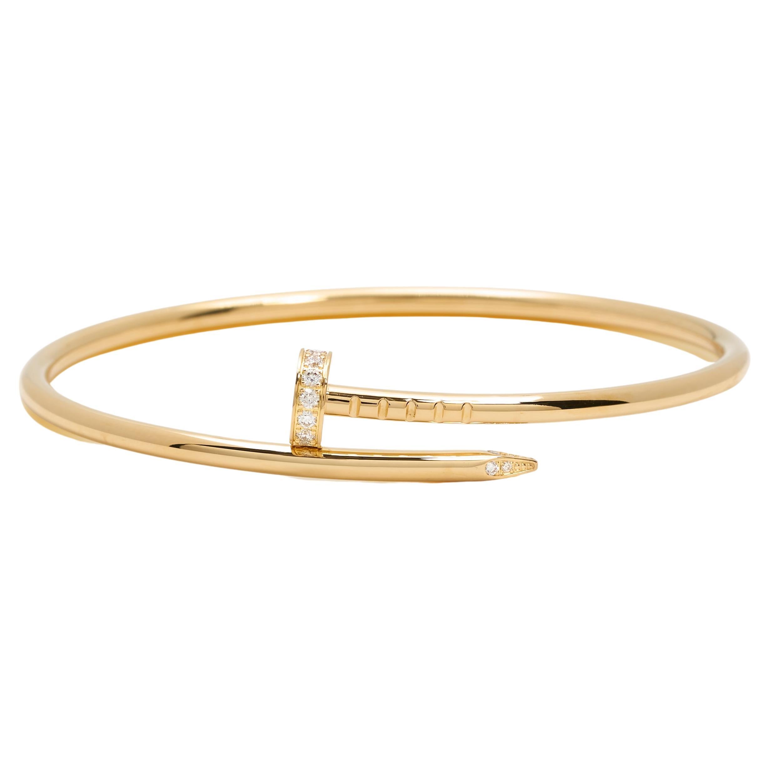 Cartier Juste Un Clou Yellow Gold and Diamond Bracelet, Small Model at ...
