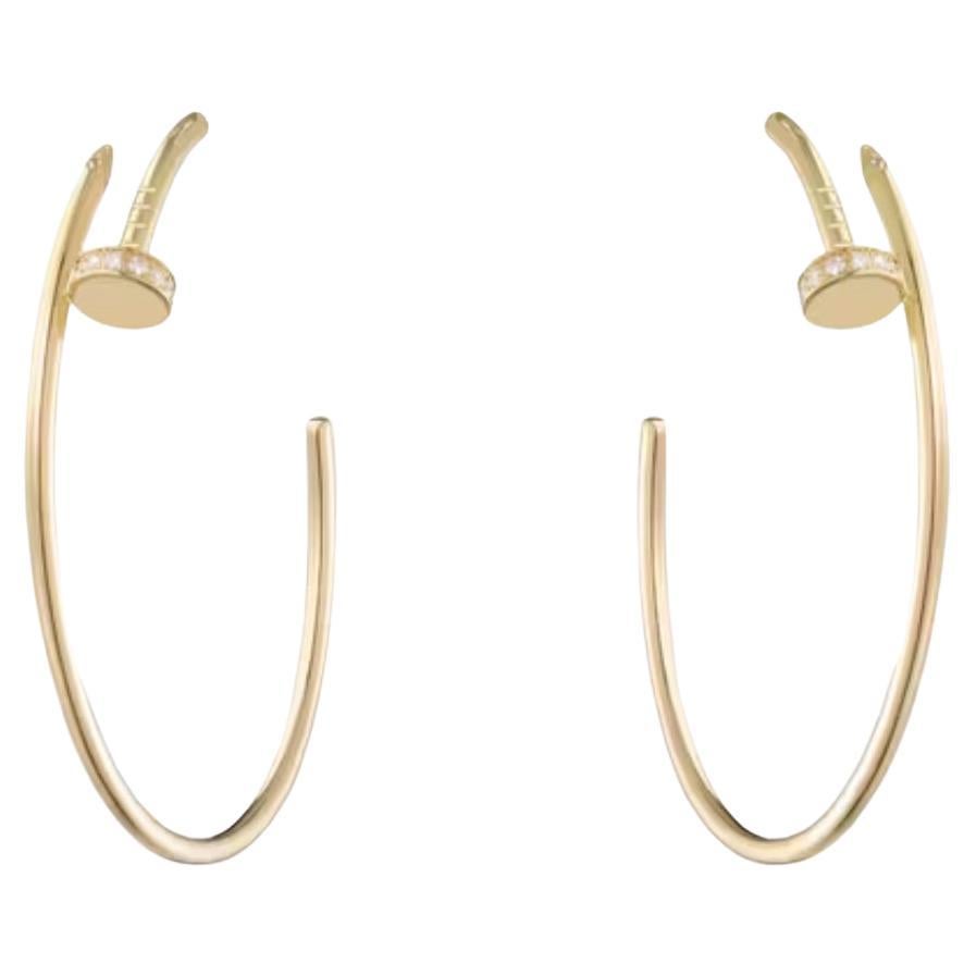 Cartier, Juste Un Clou Yellow Gold and Diamond Hoop Large Model Earrings