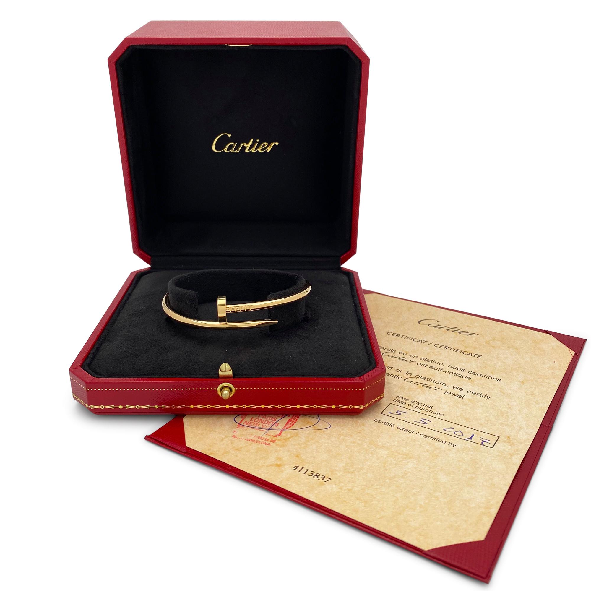Women's or Men's Cartier Juste Un Clou Yellow Gold Bracelet, Classic Model