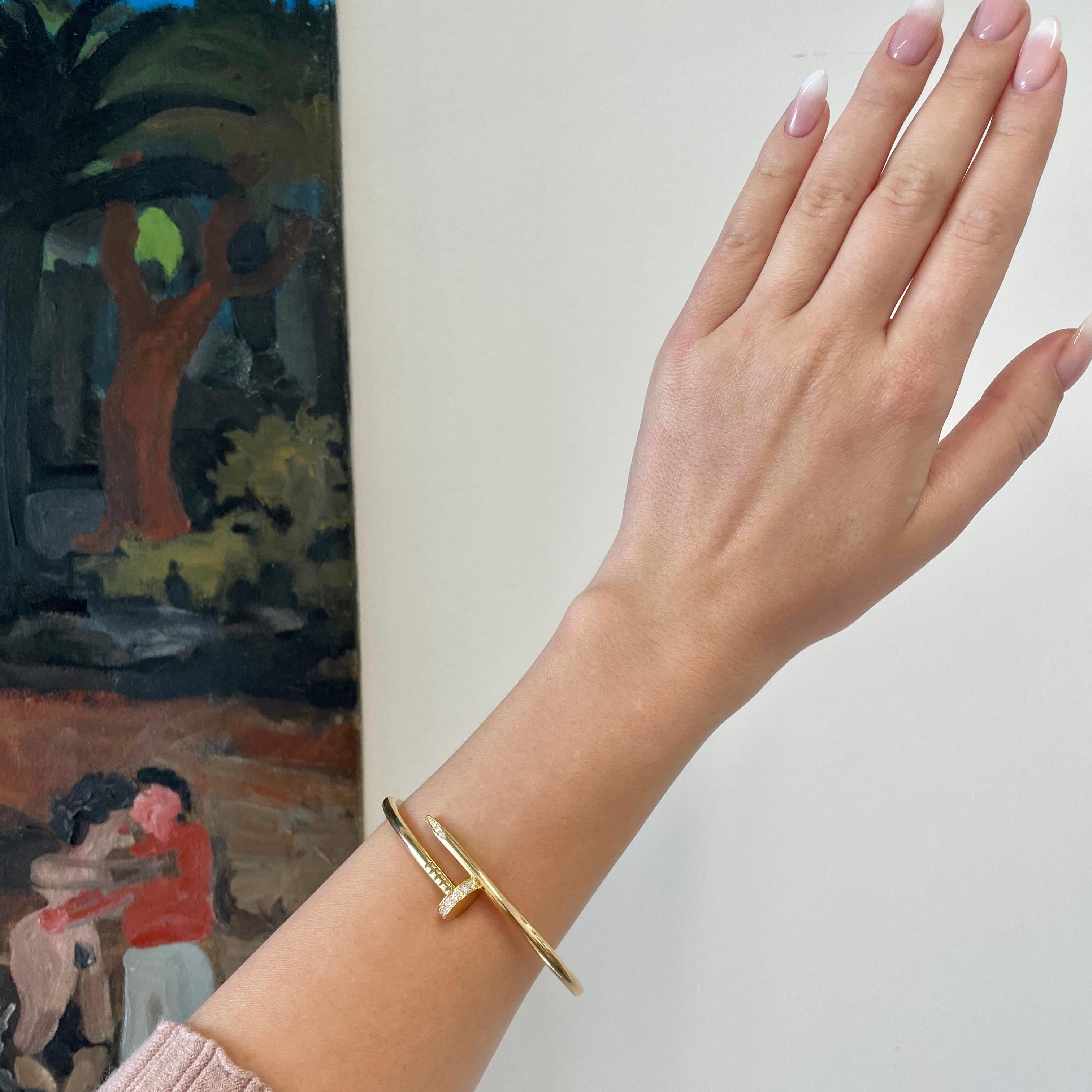 Get yourself the iconic and desirable look that everyone is on the hunt for. Cartier Juste Un Clou Yellow Gold Bracelet is known for its bold and untraditional style. It's everything a modern woman needs. When purchasing an item by Cartier you can