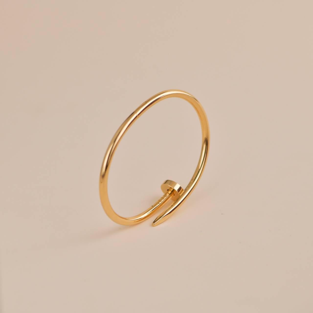 Cartier Juste un Clou Bracelet en or jaune taille 17 Excellent état - En vente à Banbury, GB