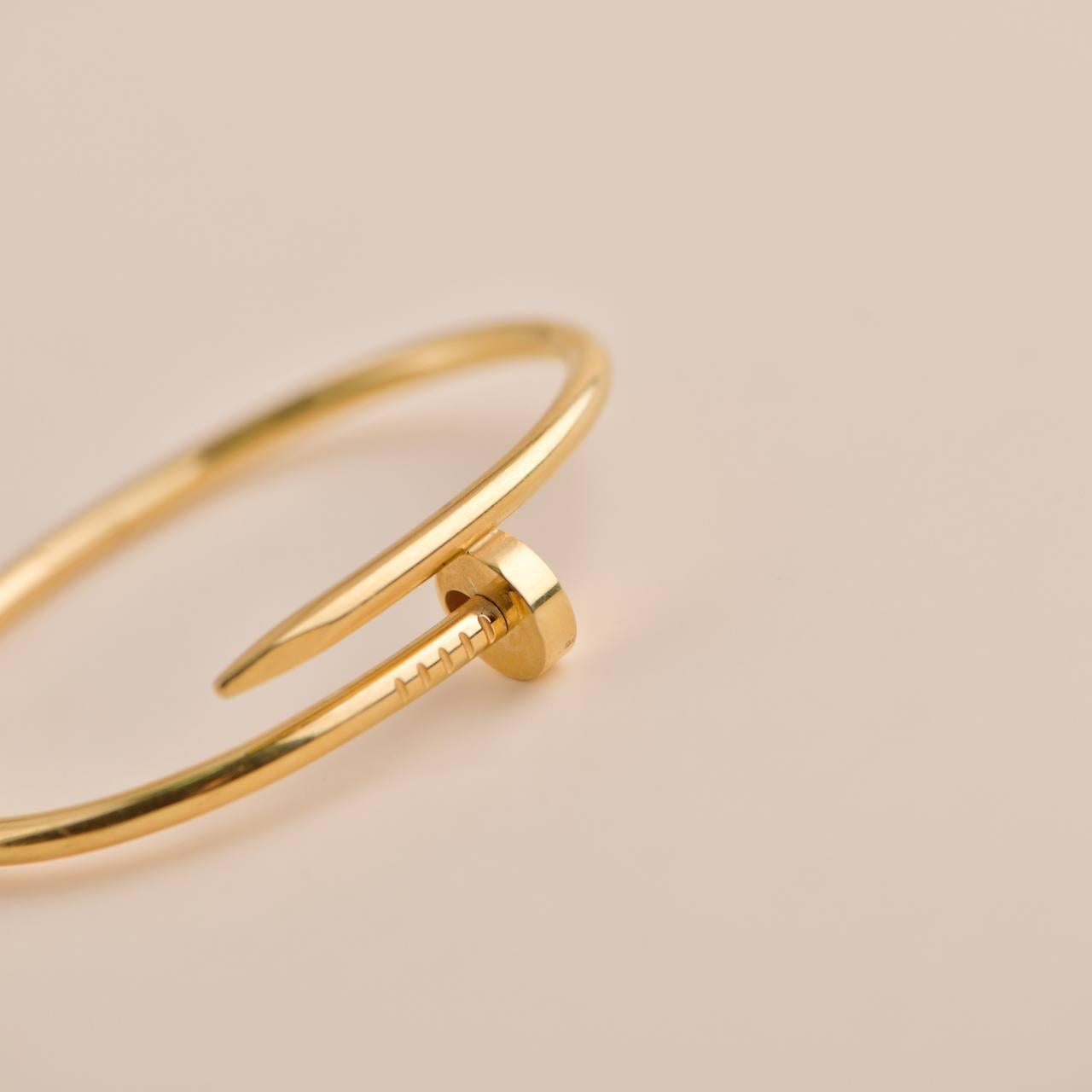 Cartier Juste un Clou Bracelet en or jaune taille 17 en vente 1