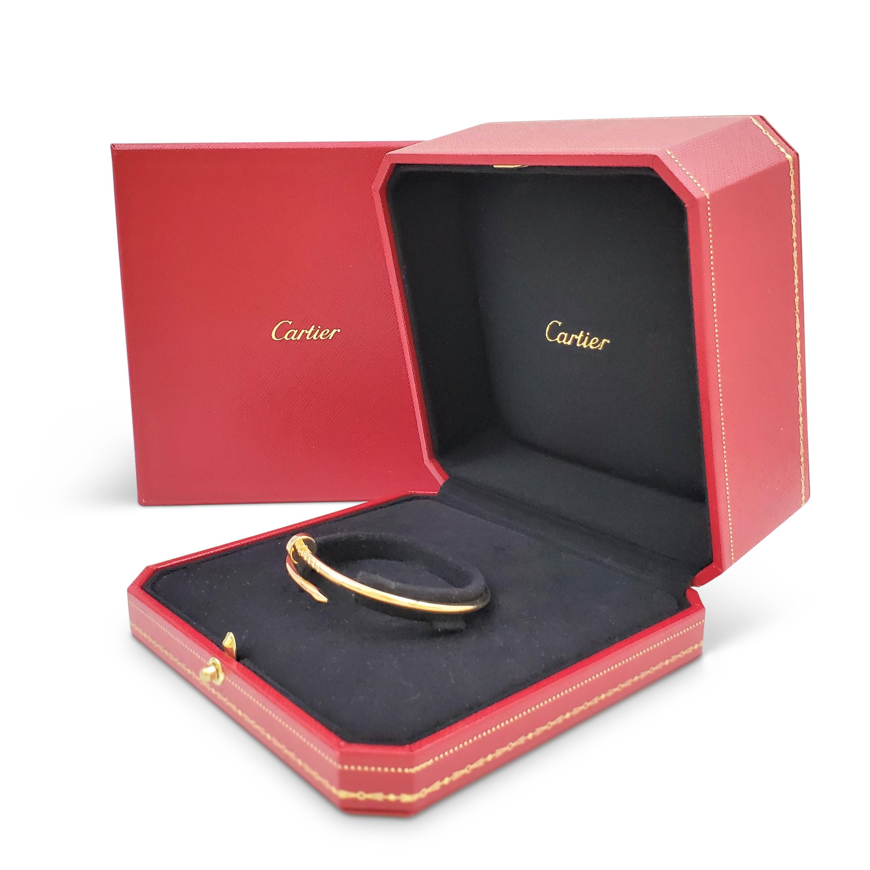 Cartier 'Juste un Clou' Yellow Gold Bracelet, Small Model In Excellent Condition In New York, NY