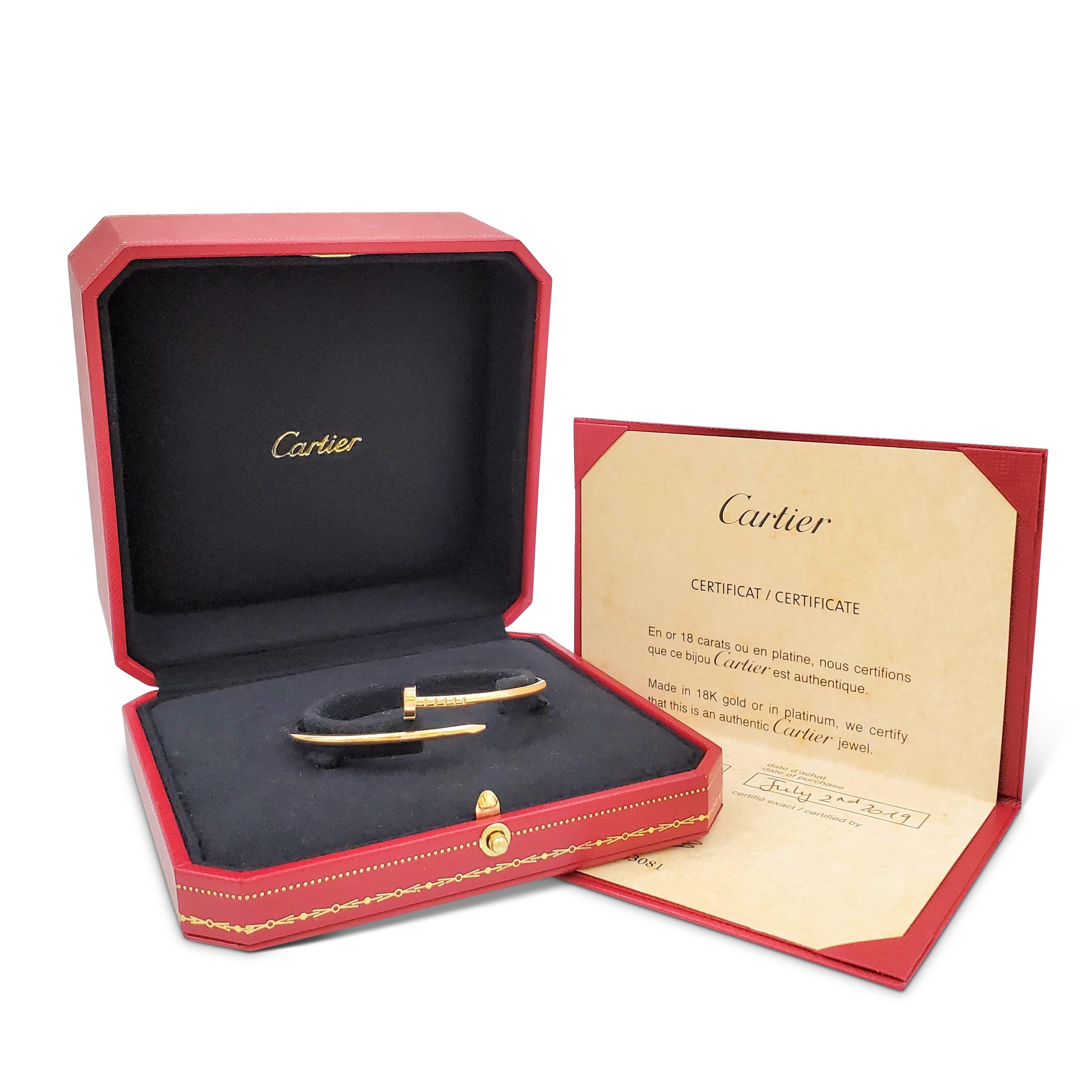 Women's or Men's Cartier 'Juste un Clou' Yellow Gold Bracelet, Small Model