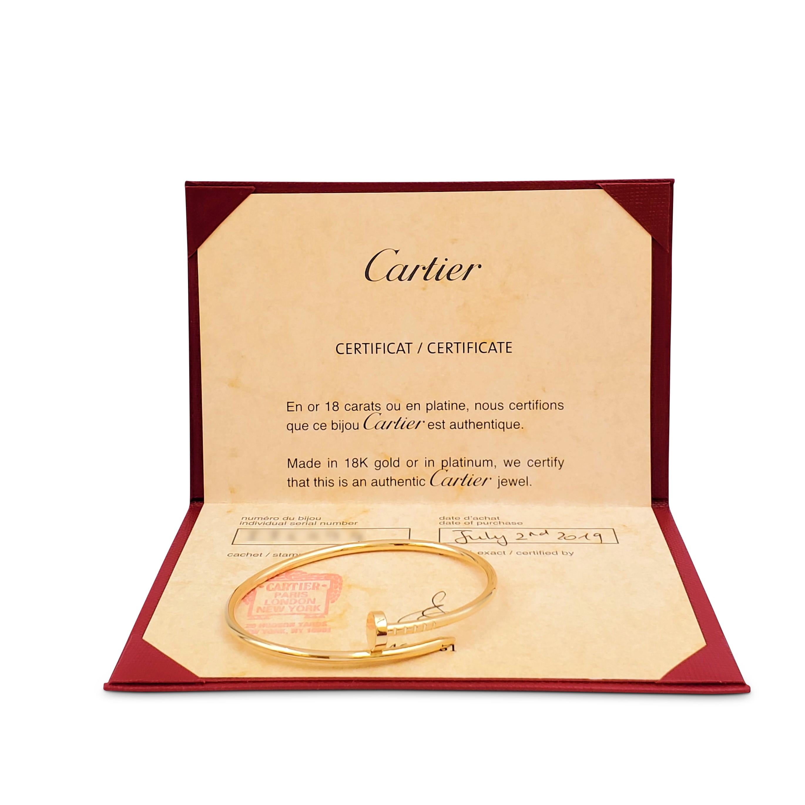 Cartier 'Juste un Clou' Yellow Gold Bracelet, Small Model 1